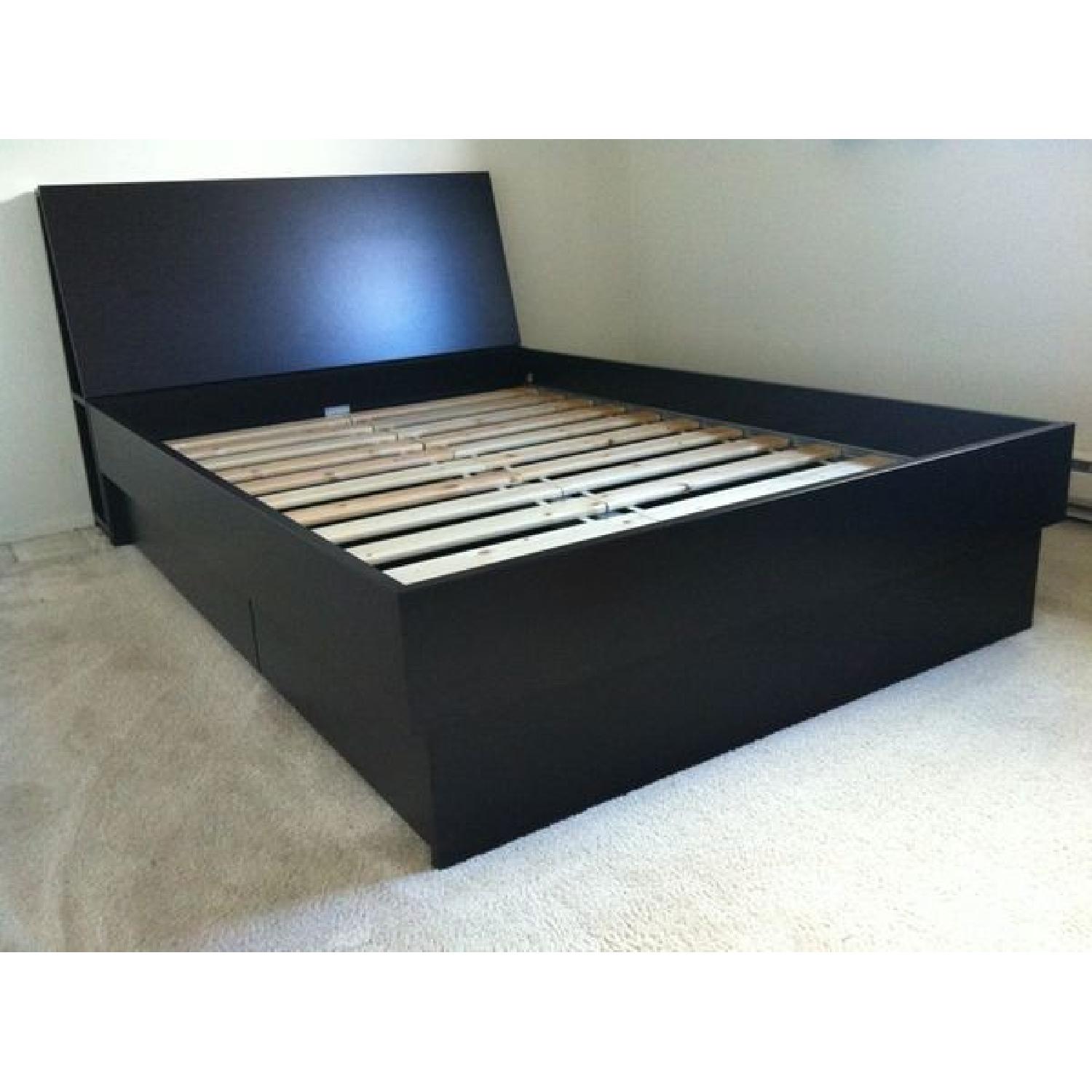 Ikea Queen Size Storage Bed w/ Headboard - image-3