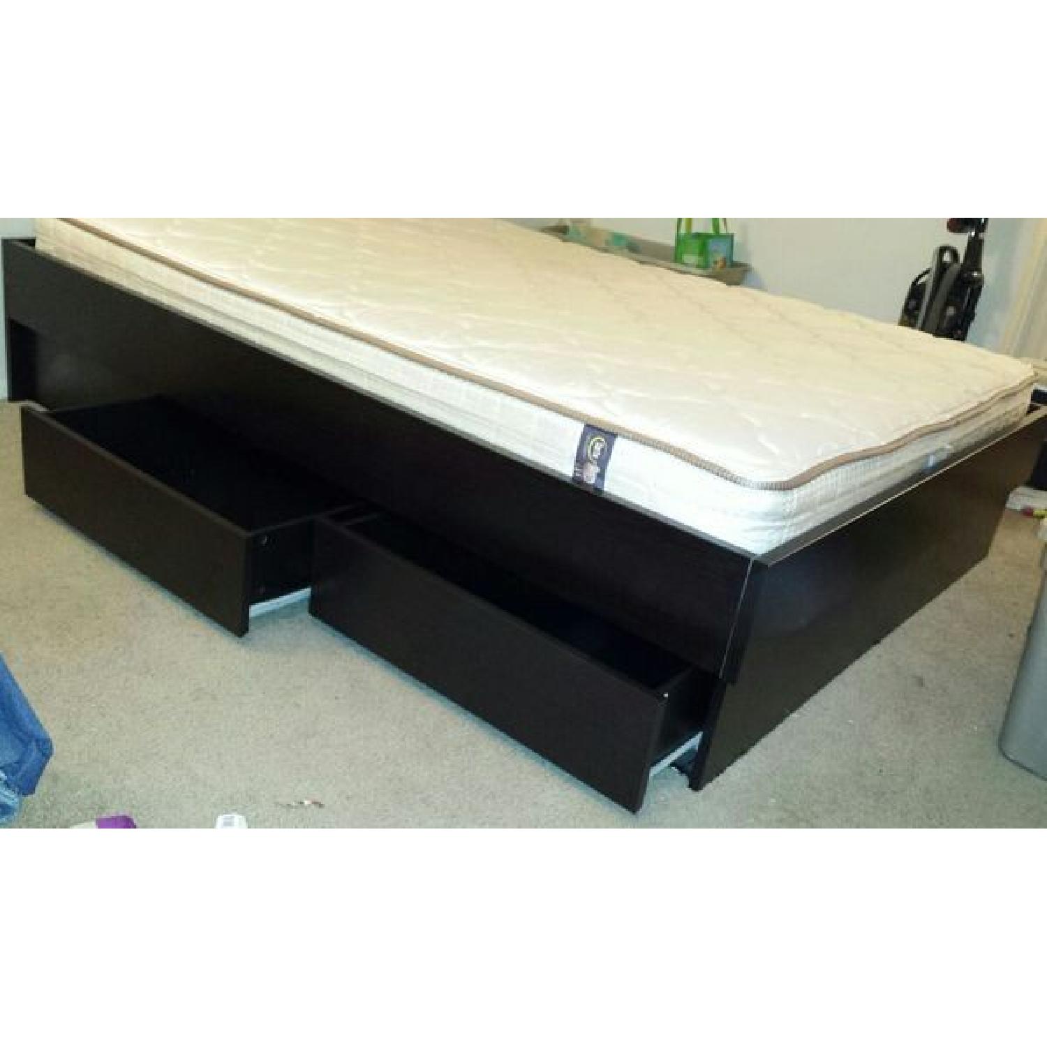 Ikea Queen Size Storage Bed w/ Headboard - image-4
