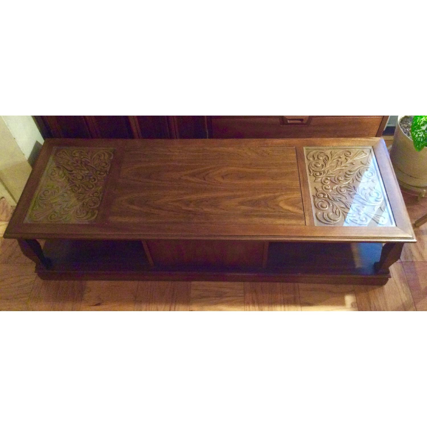 Mid Century Modern Rectangular Solid Wood Coffee Table - image-2