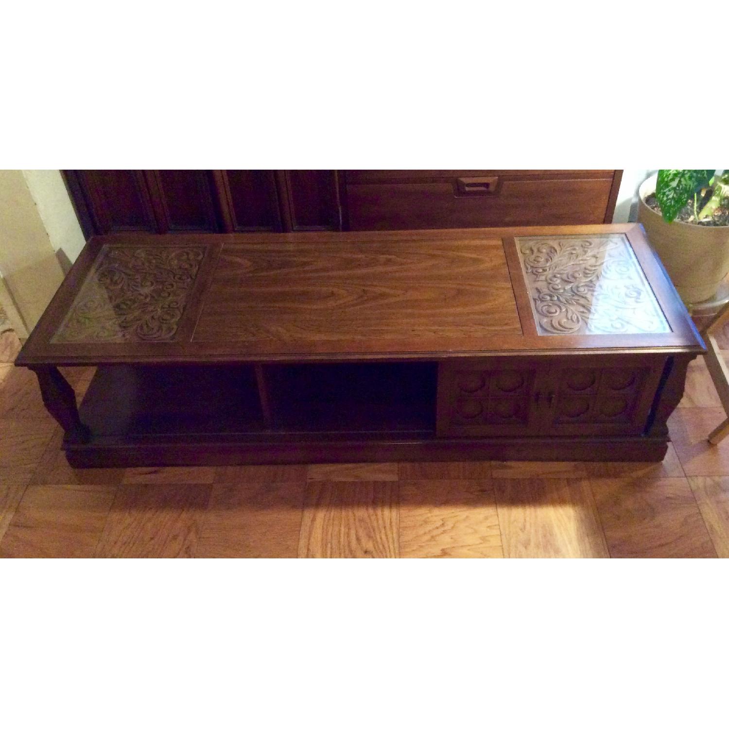 Mid Century Modern Rectangular Solid Wood Coffee Table - image-7