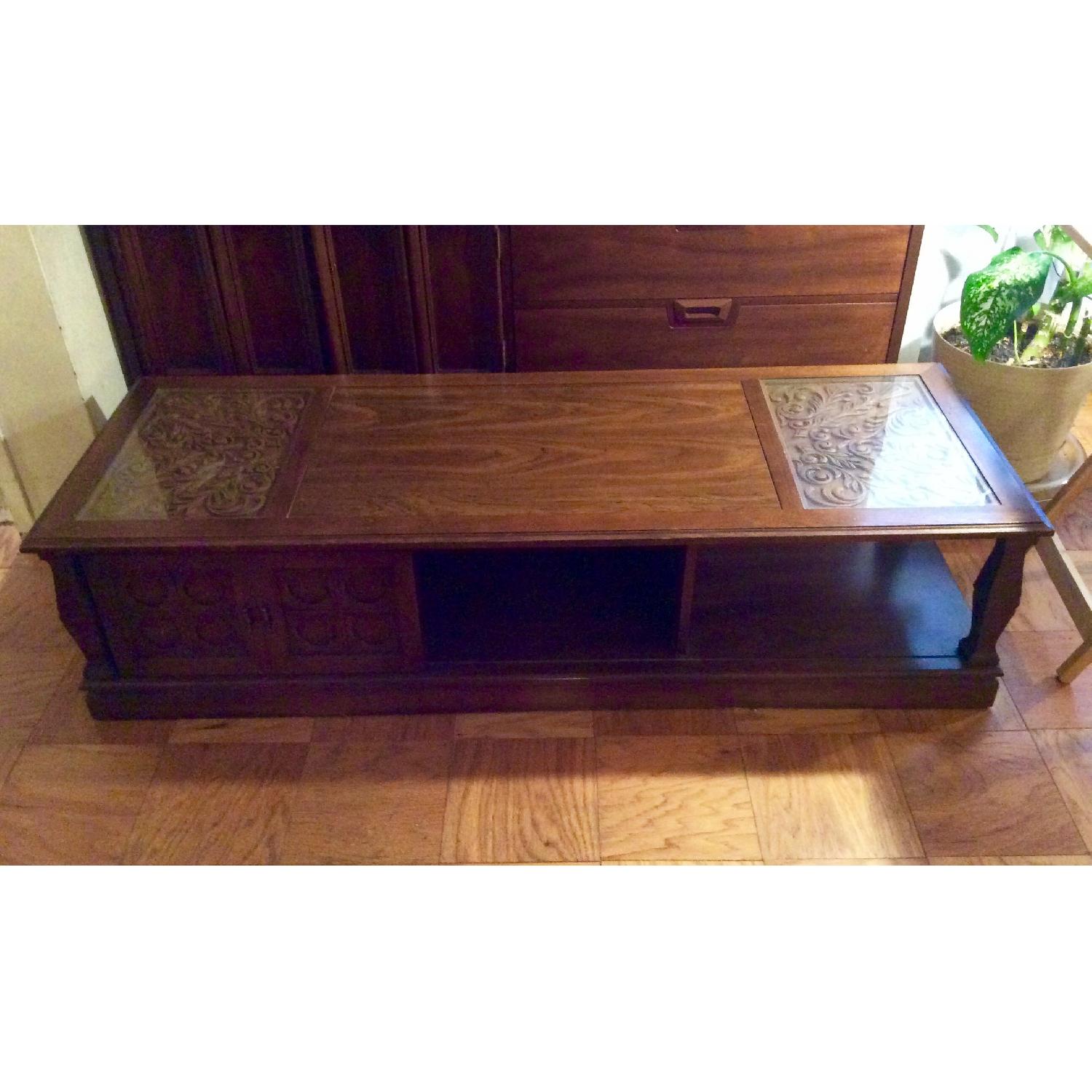 Mid Century Modern Rectangular Solid Wood Coffee Table - image-8