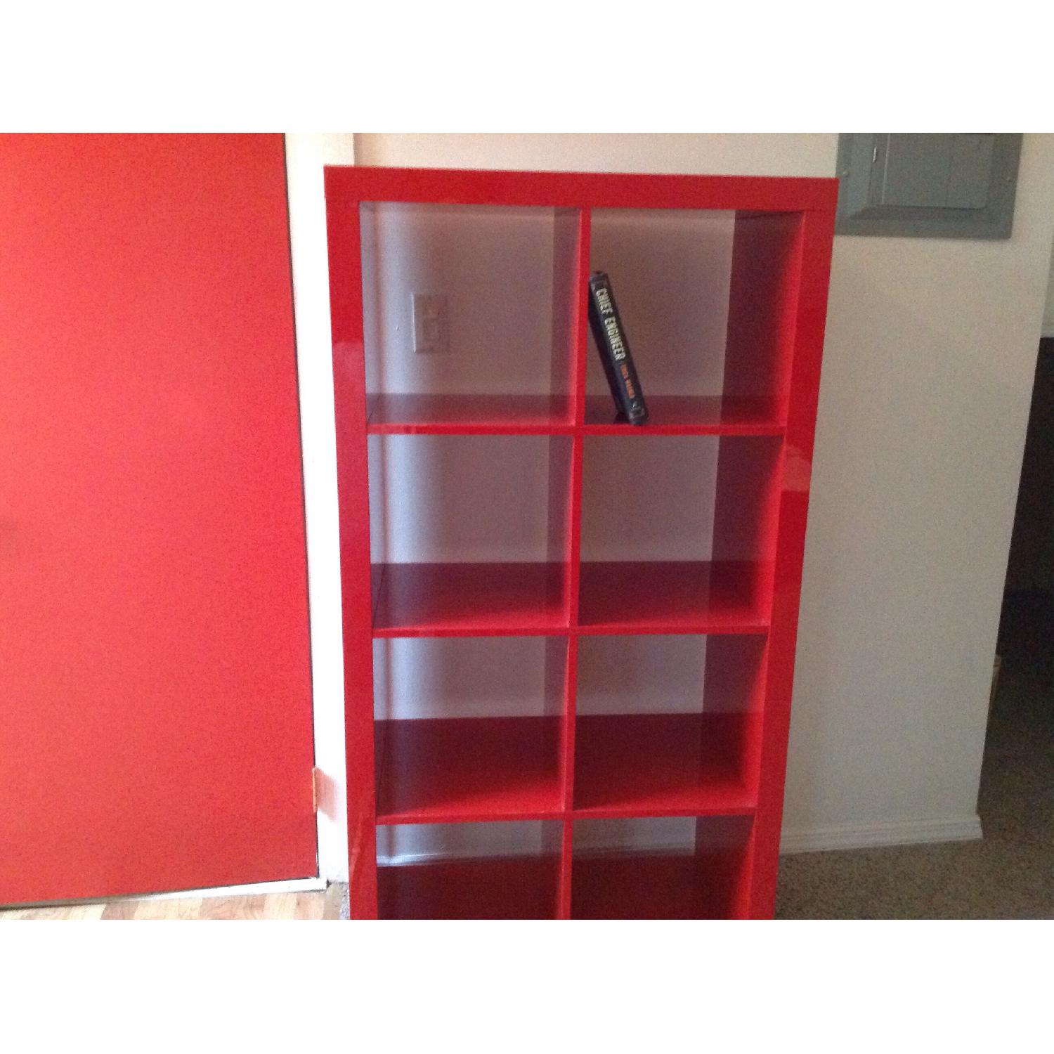 Ikea High Gloss Red Room Divider/Bookcase - image-1