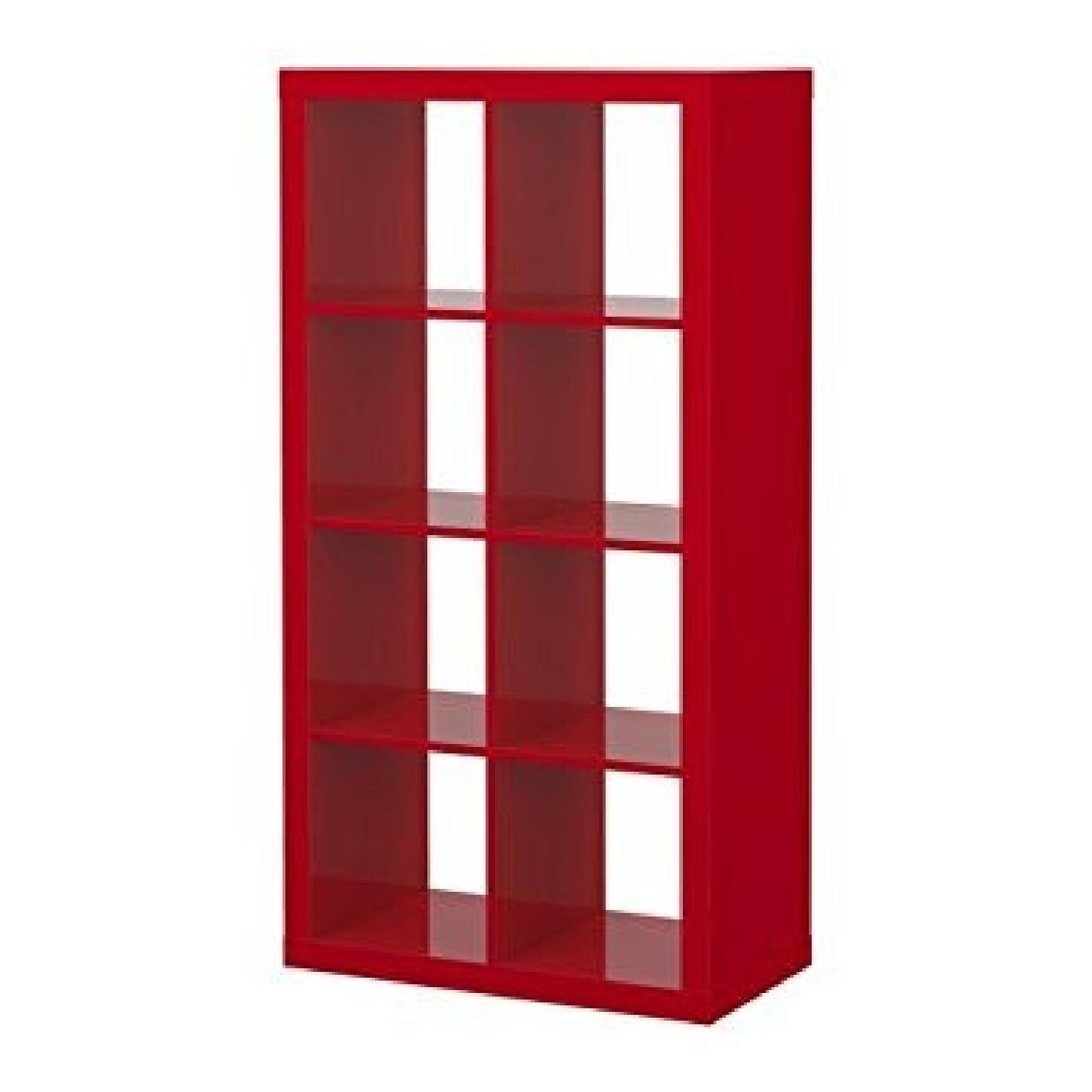 Ikea High Gloss Red Room Divider/Bookcase - image-0