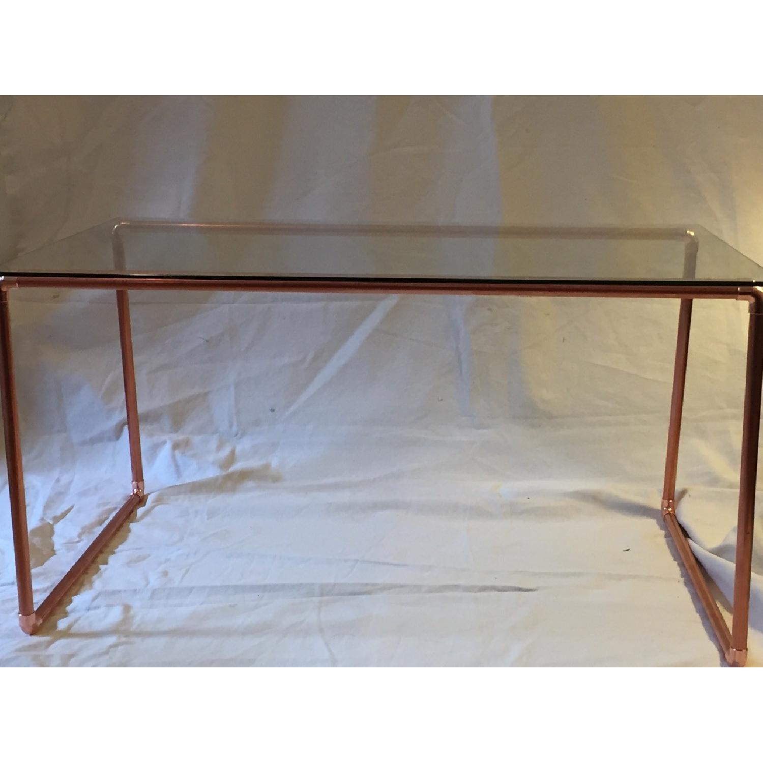 Custom Copper & Glass Coffee Table - image-2