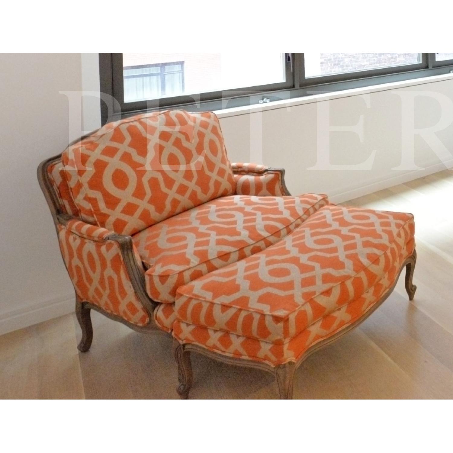 Ethan Allen Versailles Armchair & Ottoman - image-1