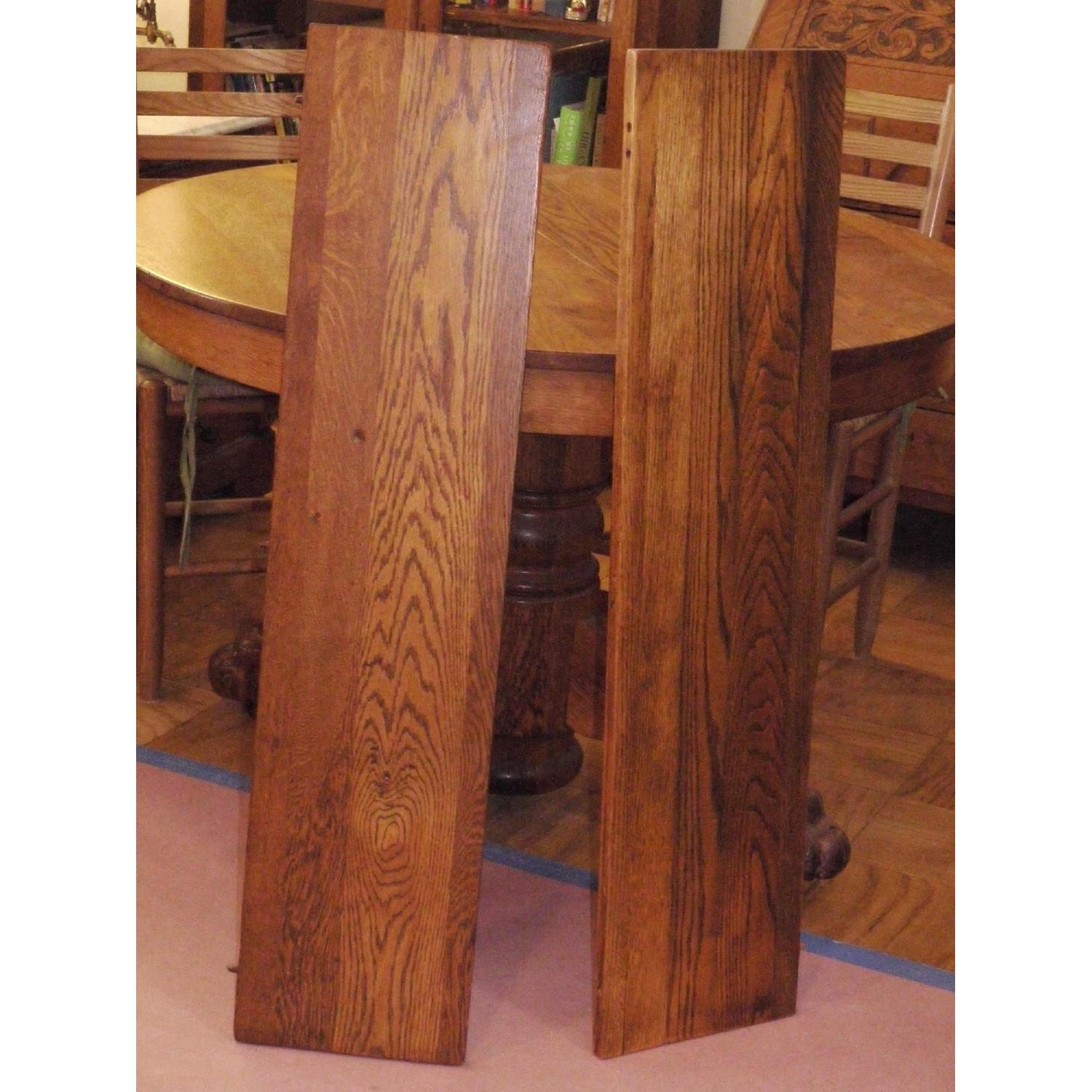 Solid Oak Round Claw Foot Dining Table w/ 4 Chairs - image-4