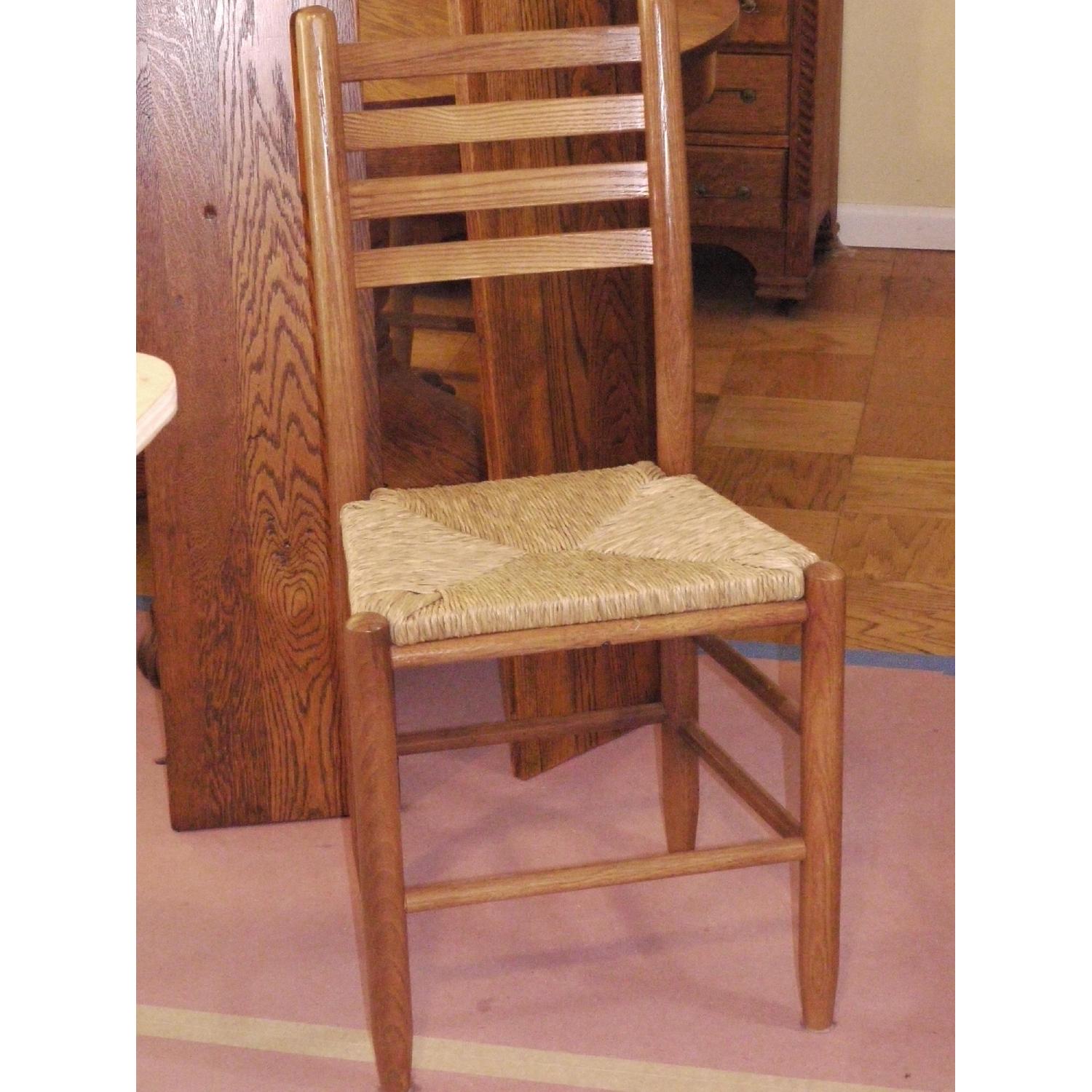 Solid Oak Round Claw Foot Dining Table w/ 4 Chairs - image-7