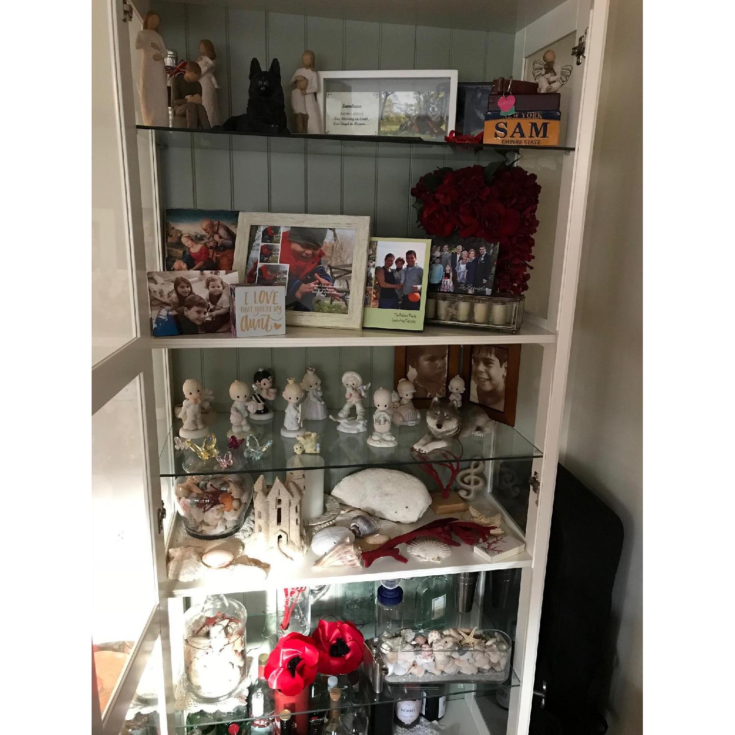 Ikea White Pine Curio w/ Glass Doors - image-3