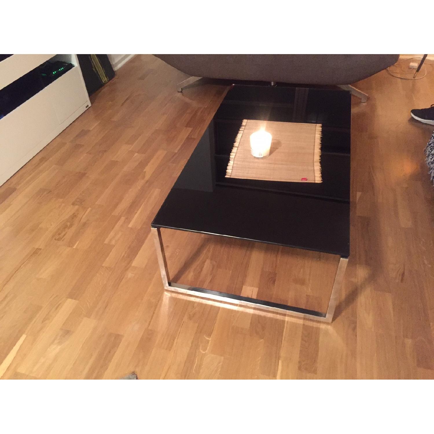 Black Glass Top Coffee Table - image-3