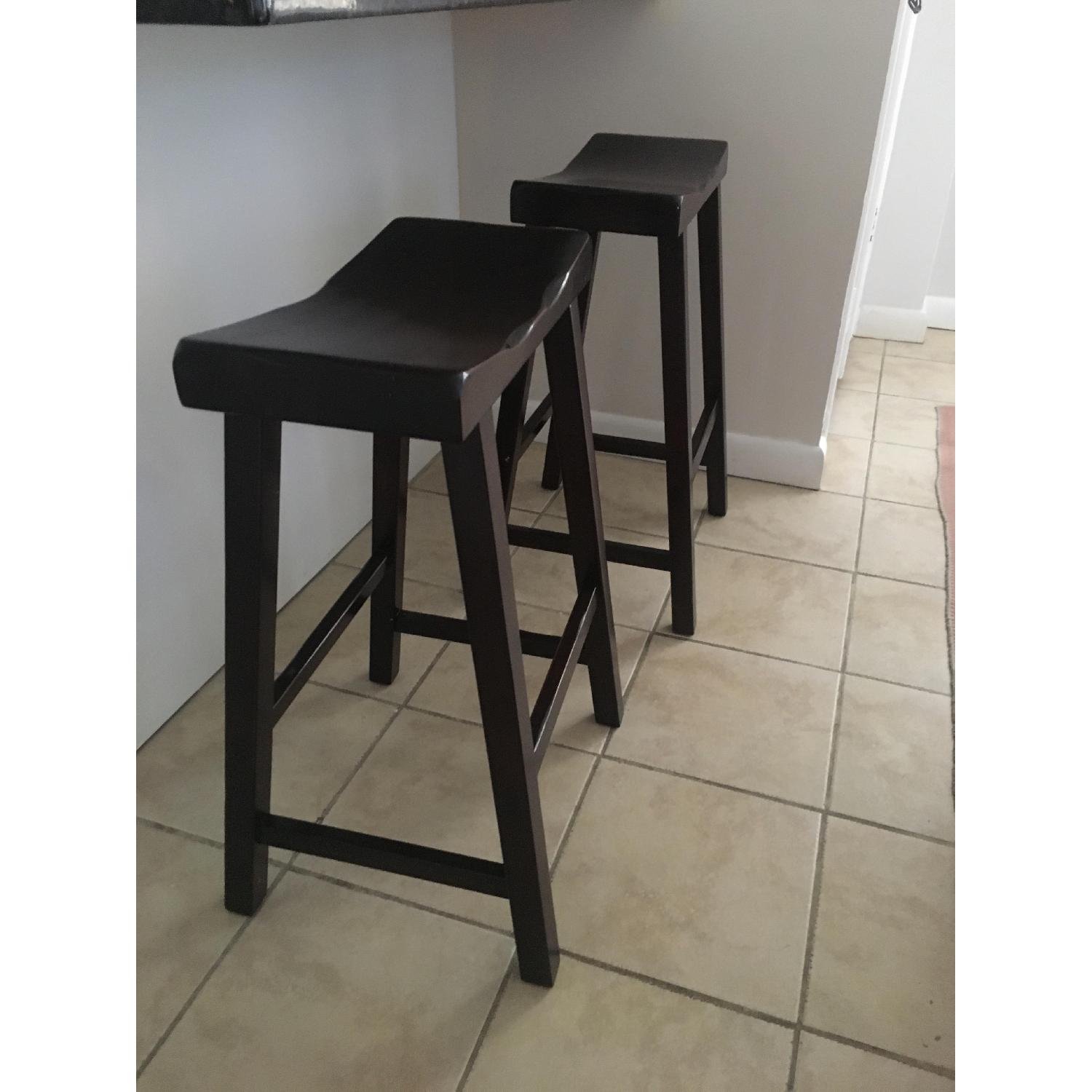 Pottery Barn Tibetan Bar Height Stool in Tuscan Chestnut - image-3