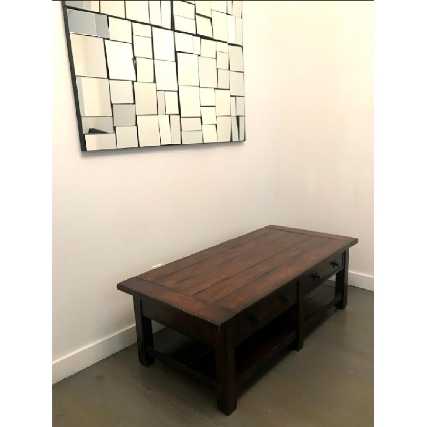 Pottery Barn Benchwright Coffee Table in Rustic Mahogany - image-7