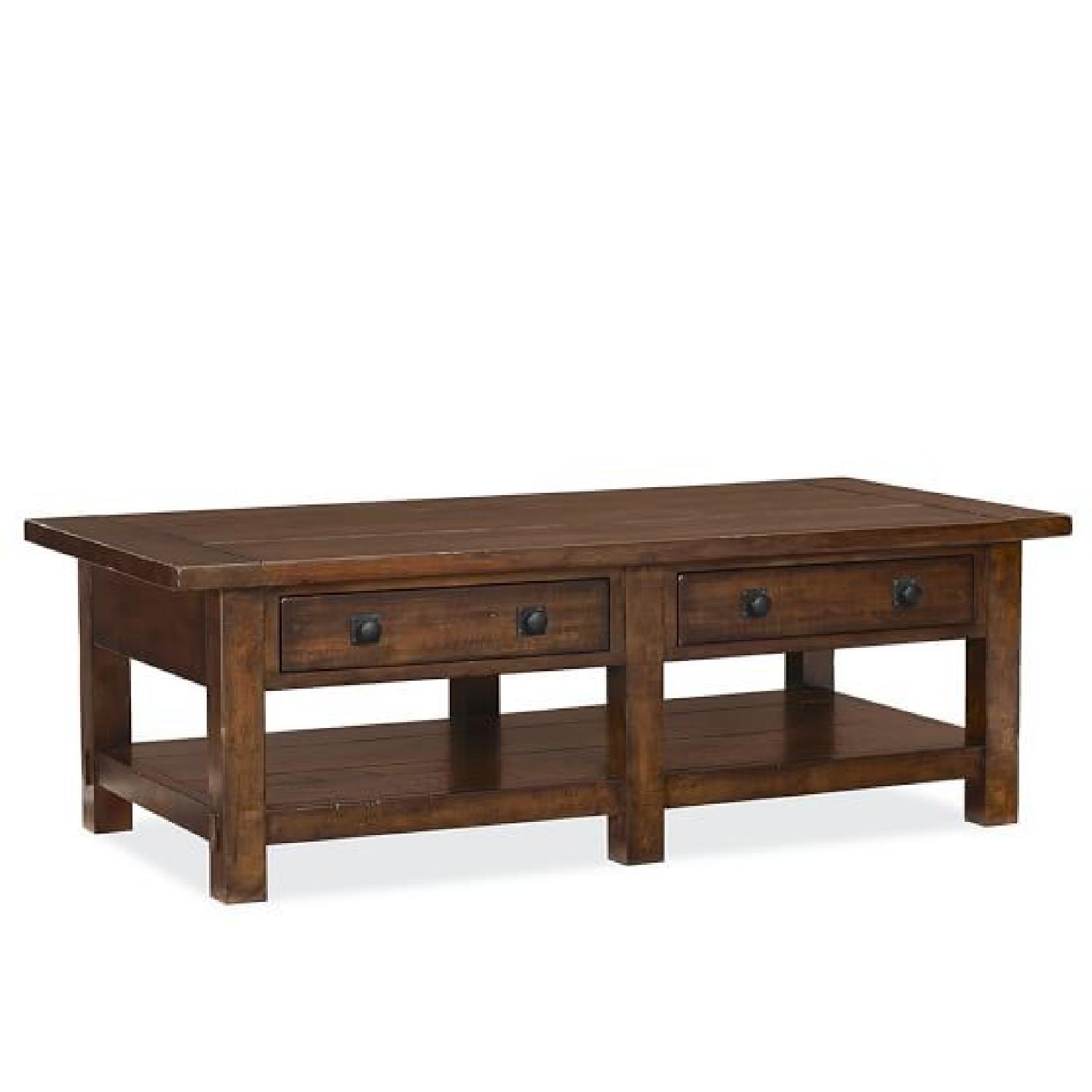 Pottery Barn Benchwright Coffee Table in Rustic Mahogany - image-0