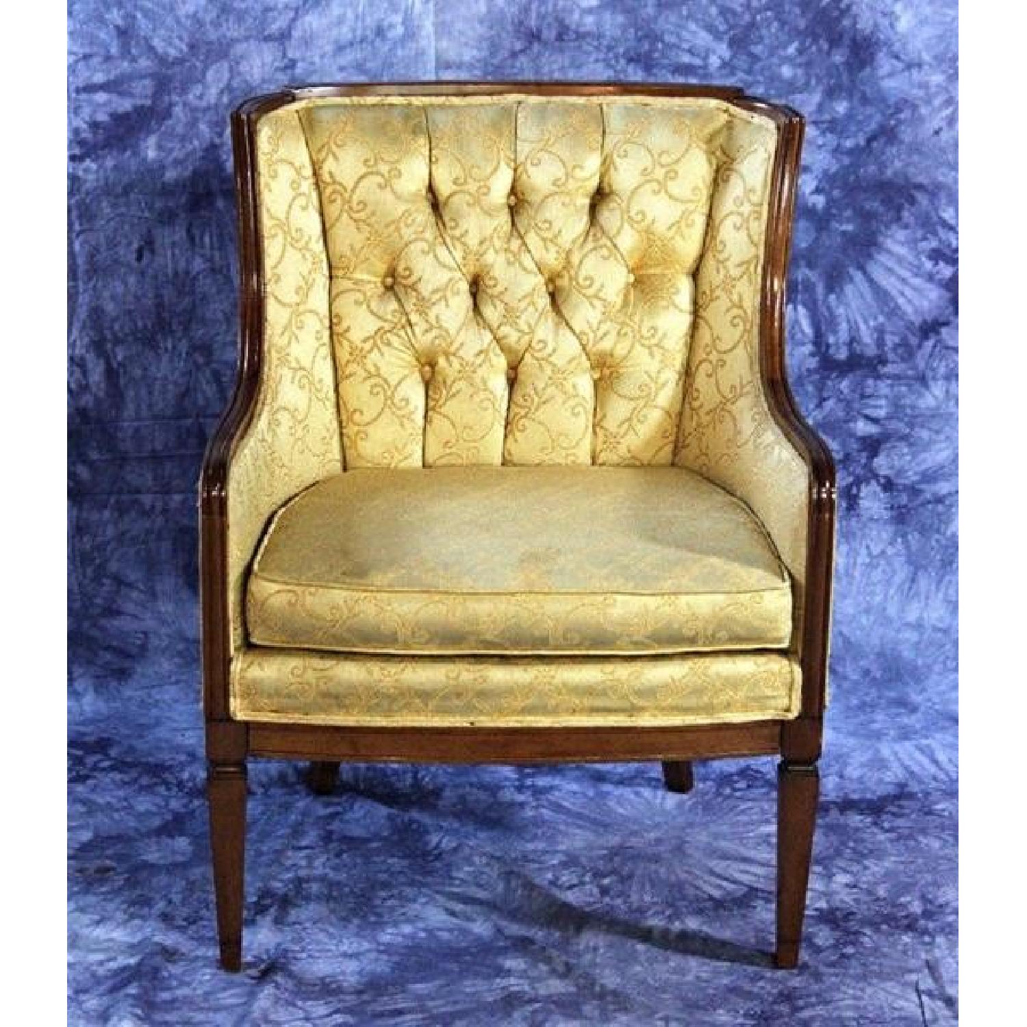 Vintage Mid Century Fine Tufted Chair Armchair - image-2