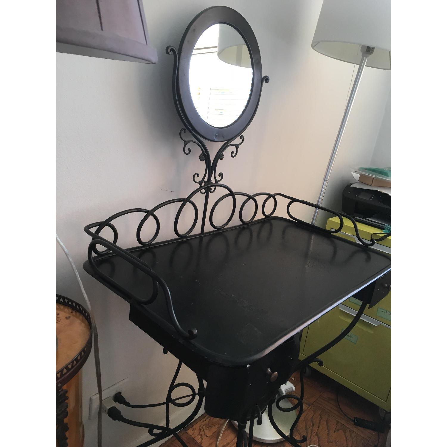 Anthropologie Black Metal Vanity - AptDeco