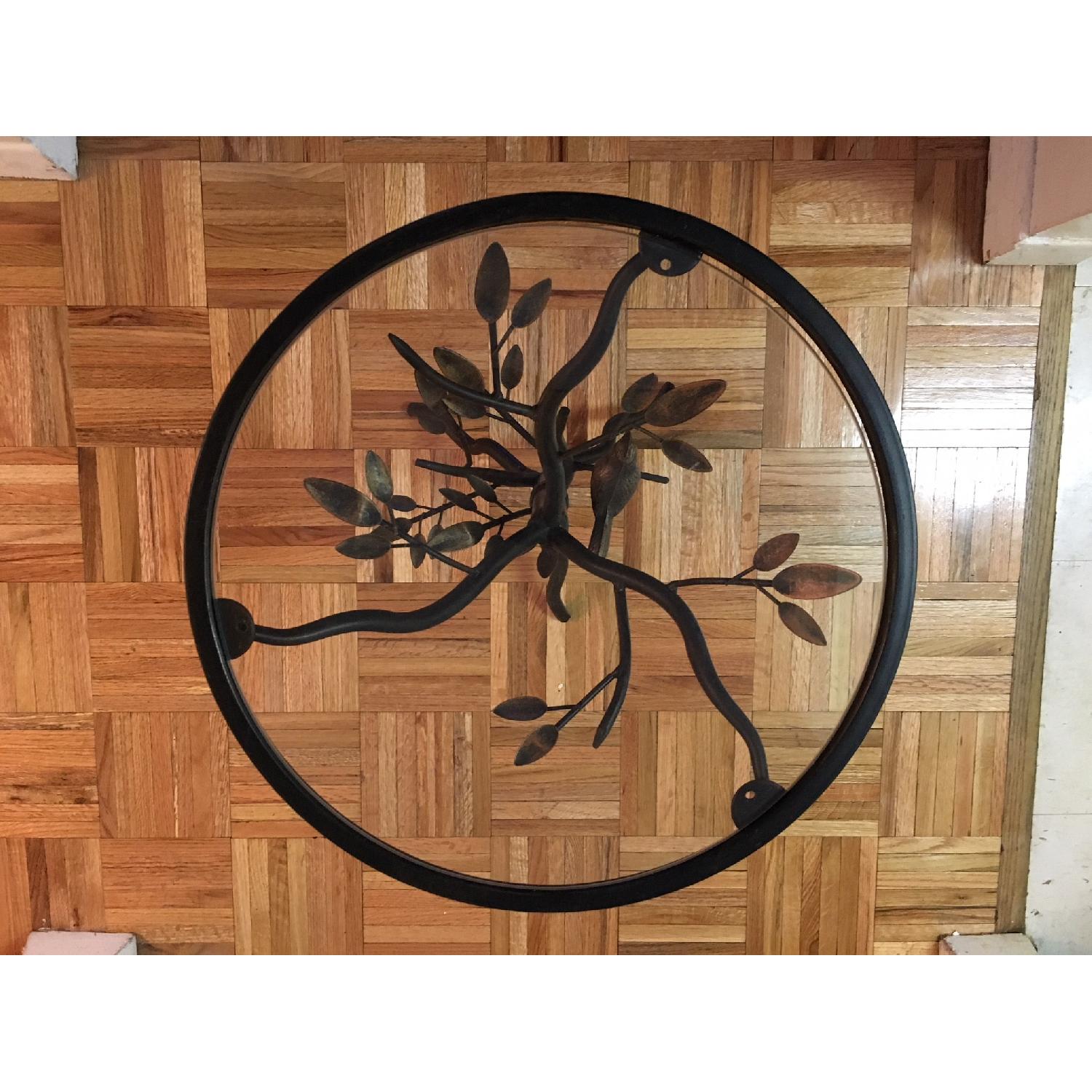 Pier 1 Perched Bird Bronze Accent & Brown Round End Table - image-5