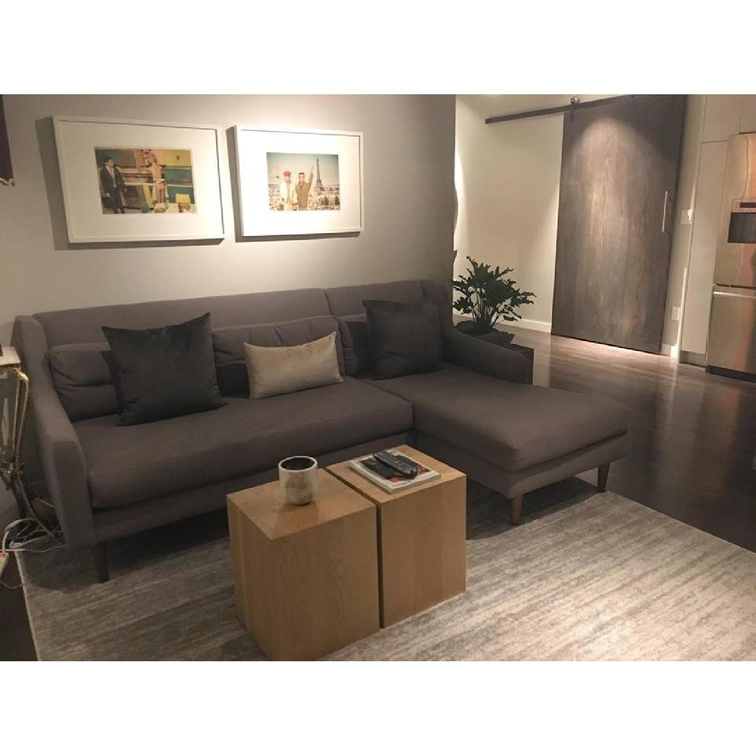 West Elm Crosby Mid-Century 2-Piece Chaise Sectional Sofa - image-3