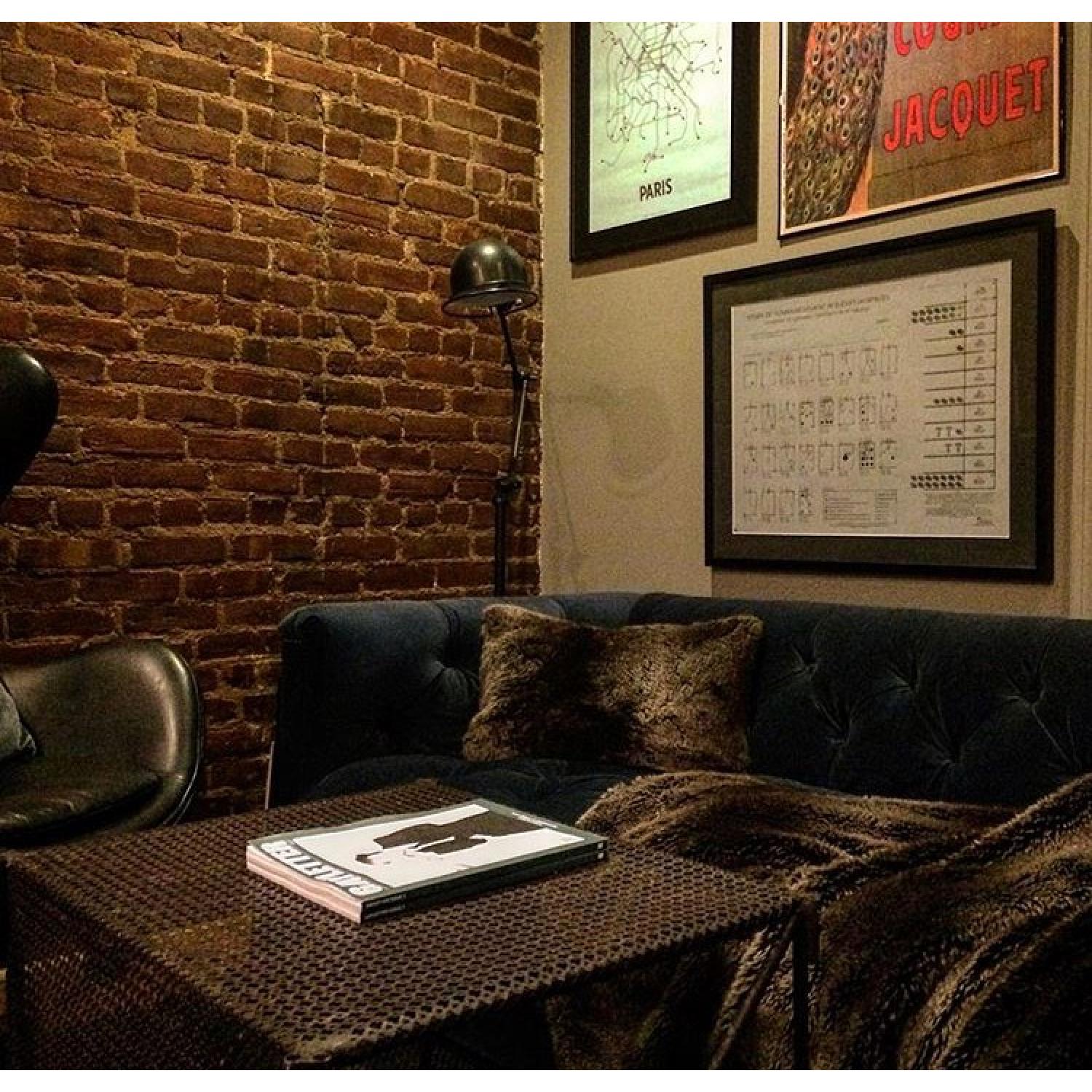 Restoration Hardware Indigo Velvet Savoy Sofa - image-1