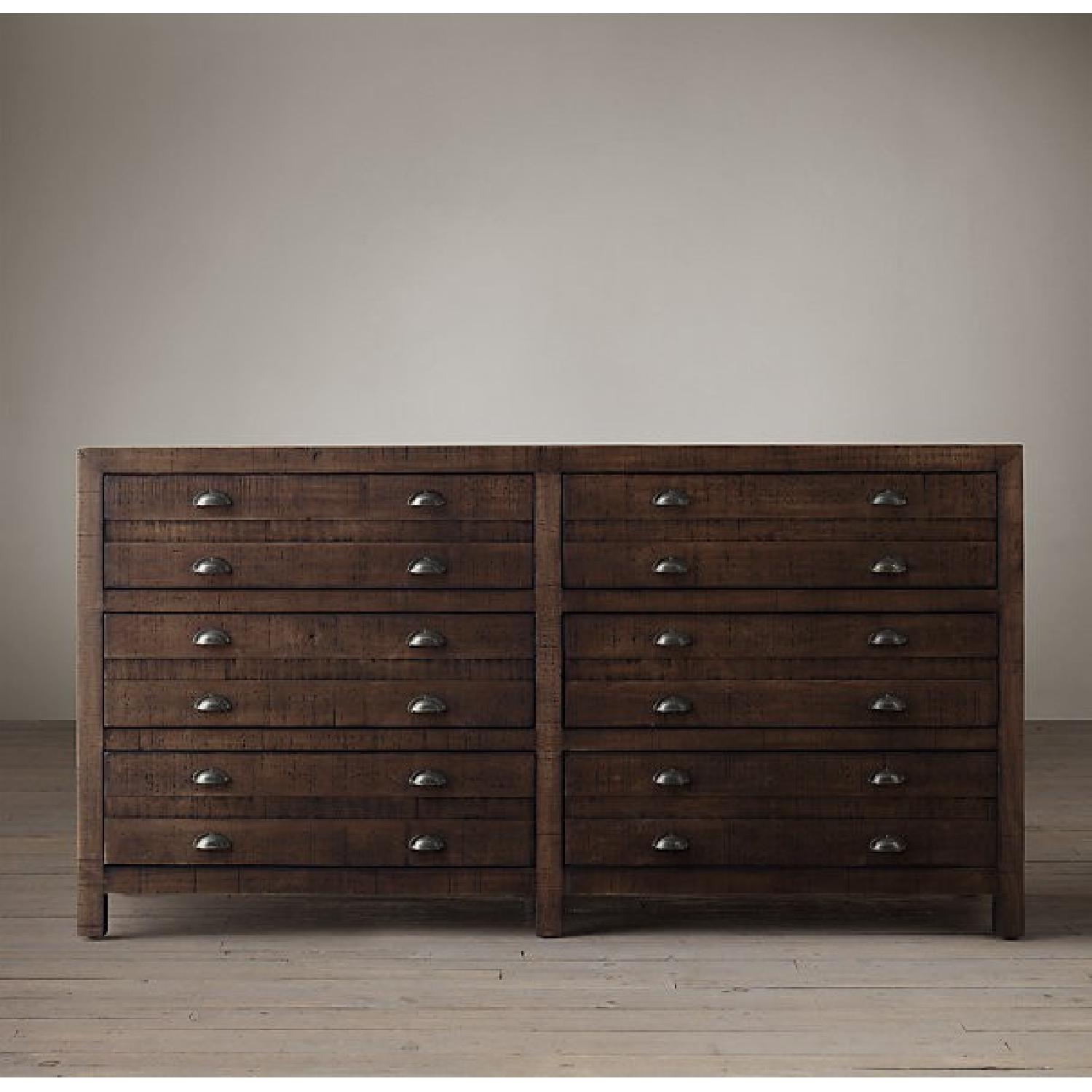 Restoration Hardware Espresso 6-Drawer Printmakers Dresser - image-4