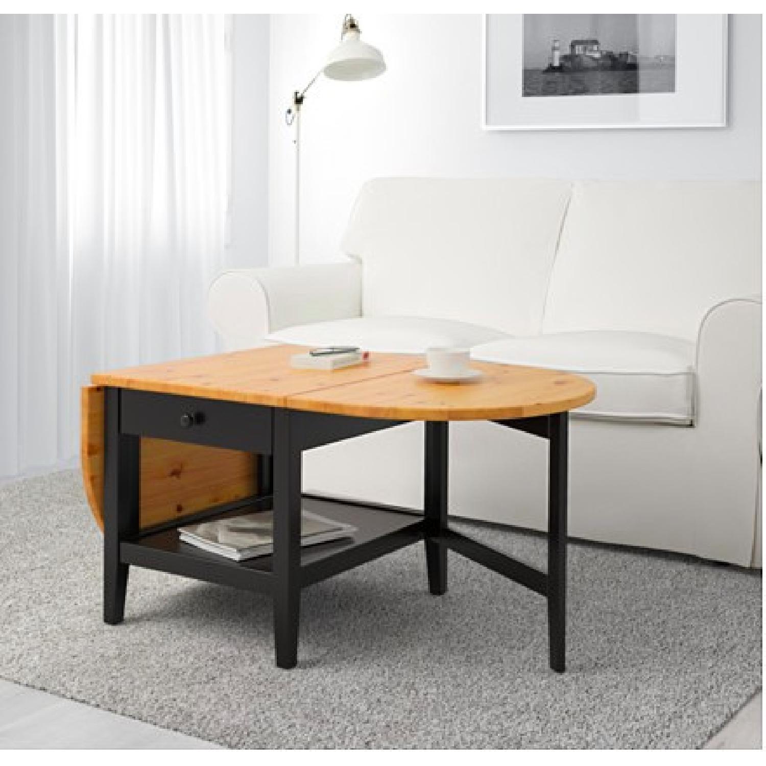 Ikea Wooden Drop Leaf Coffee Table AptDeco