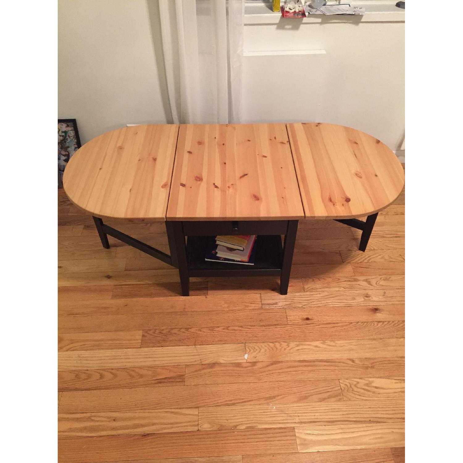 Ikea Wooden Drop Leaf Coffee Table AptDeco