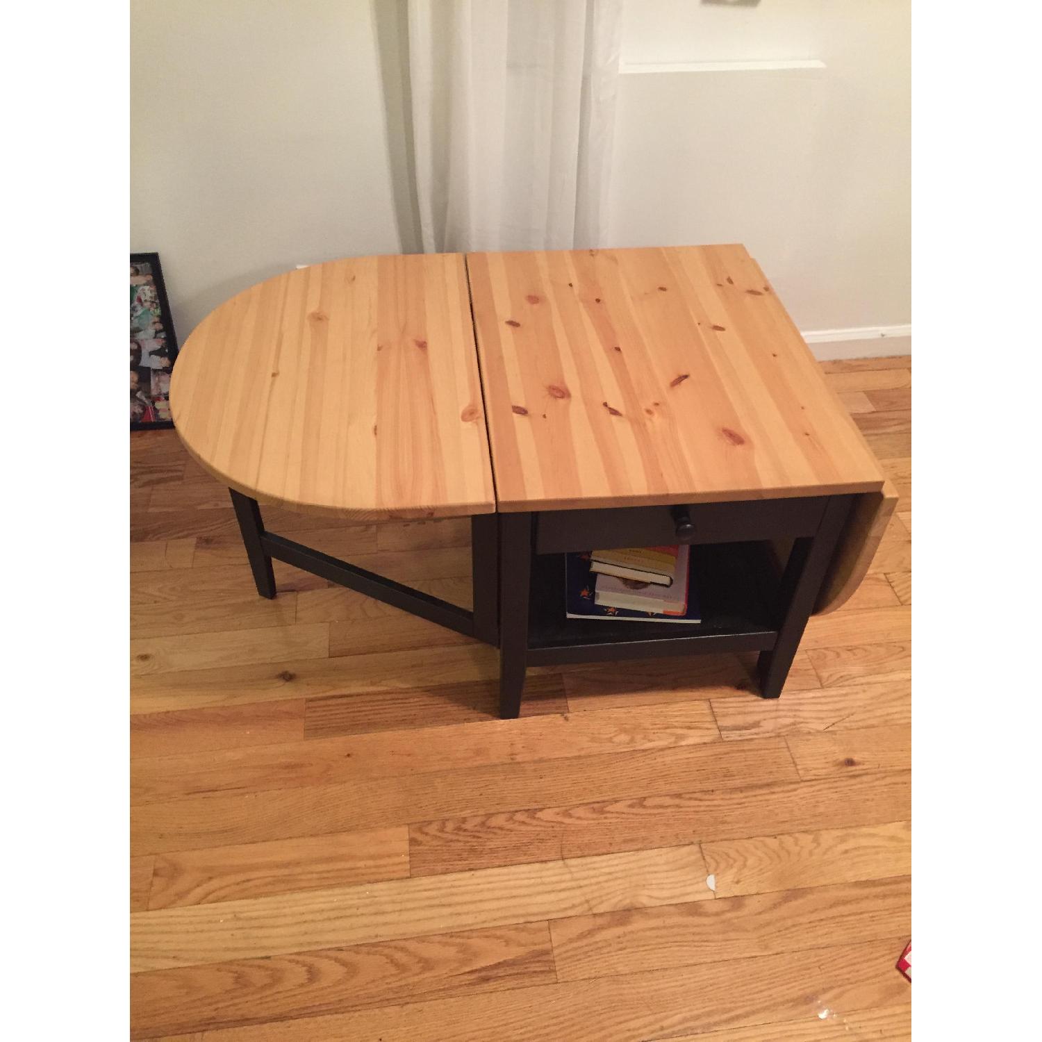 Ikea Wooden Drop Leaf Coffee Table - image-6