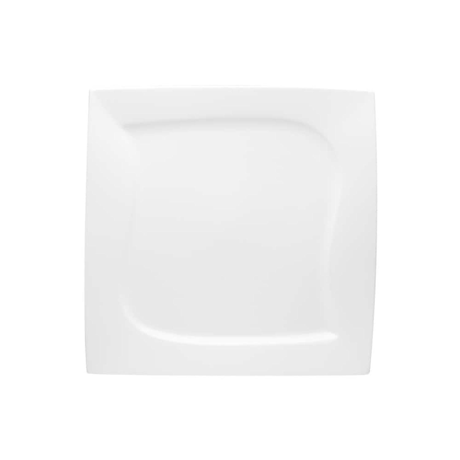 Porcelain China White Square Dinner Plates - image-1