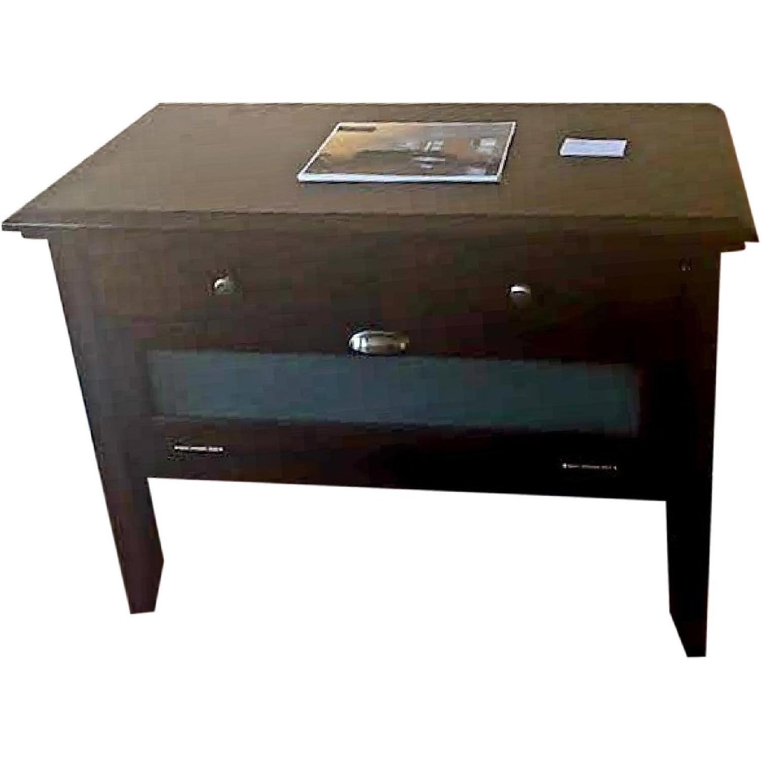 Cherry Wood TV Console Table AptDeco