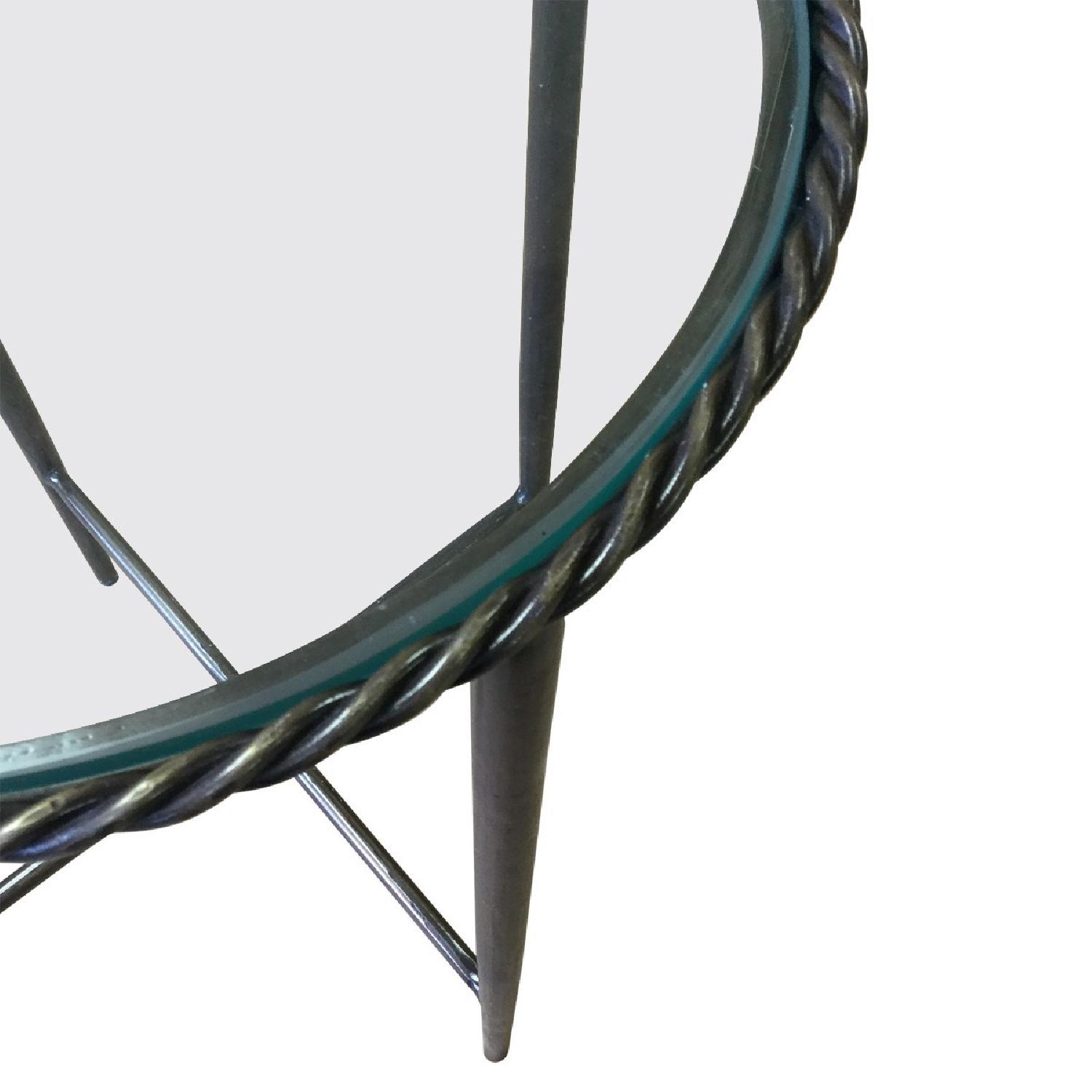 Designe Gallerie Round Black Metal Glass Top Side Table - image-2