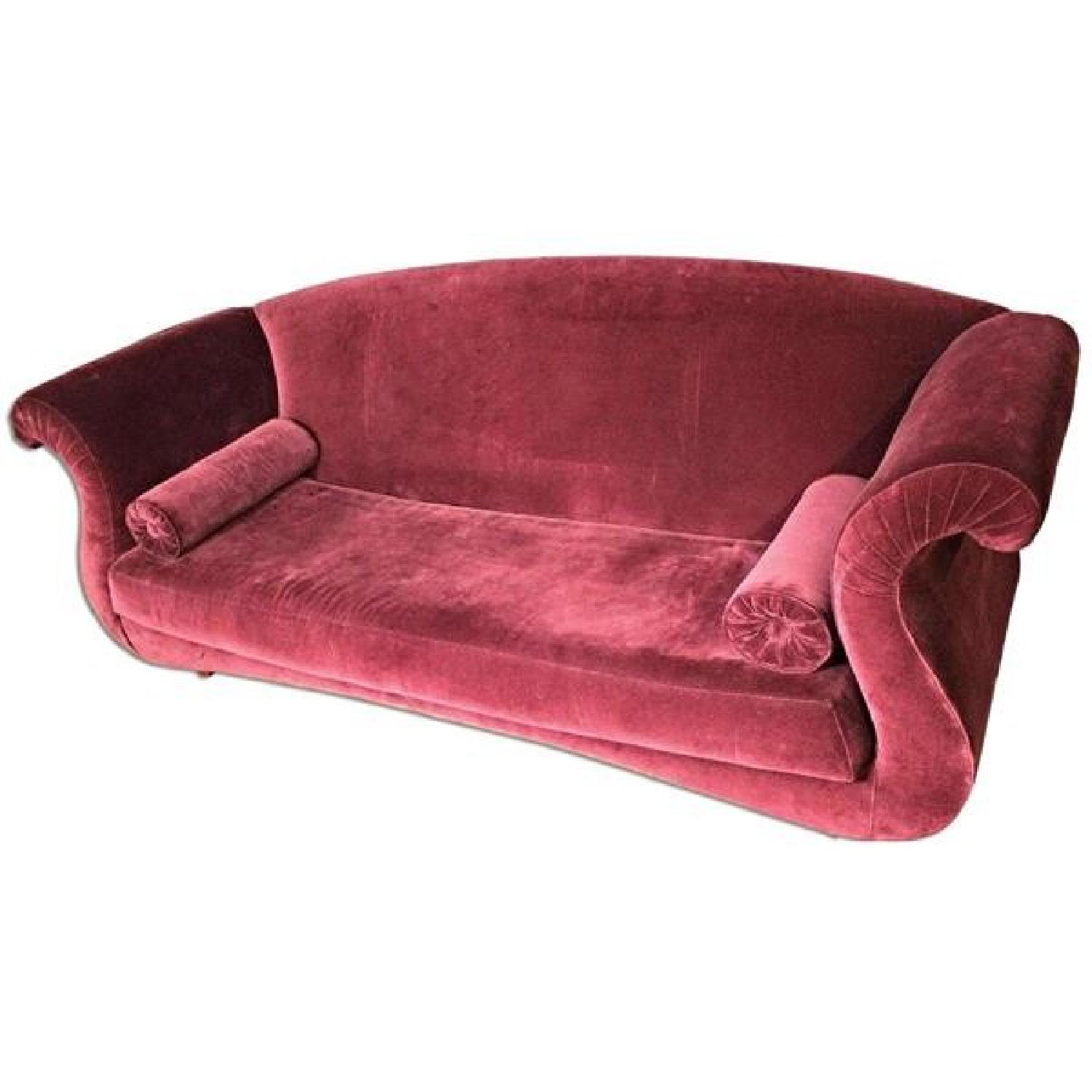Maroon Velvet Sofa - image-1