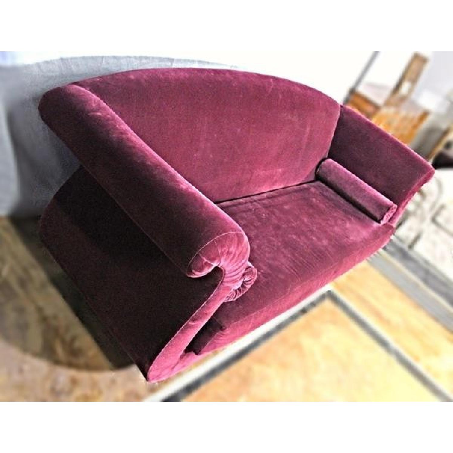 Maroon Velvet Sofa - image-4