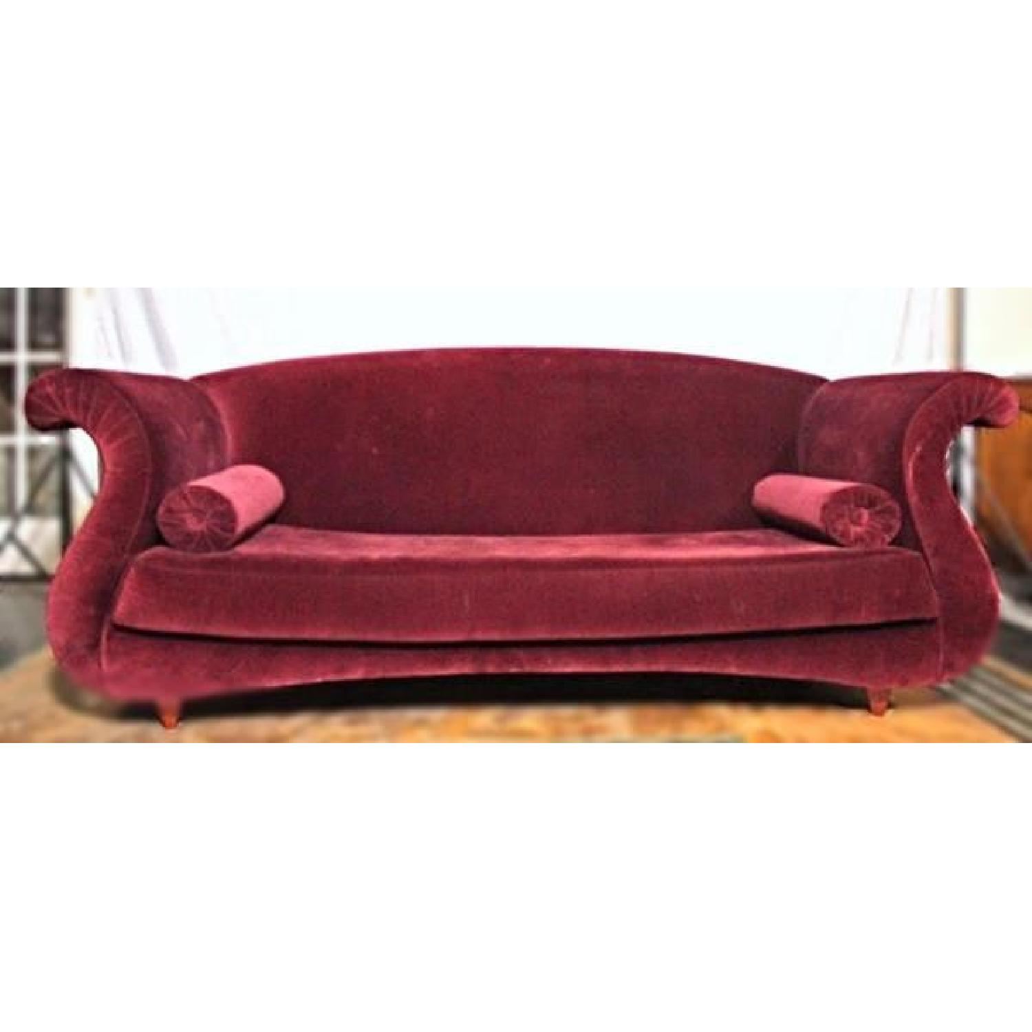 Maroon Velvet Sofa - image-5