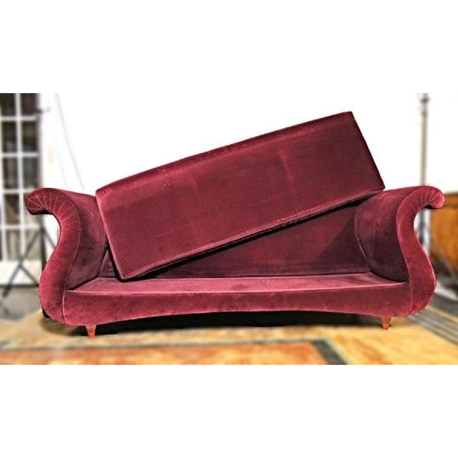 Maroon Velvet Sofa - image-8