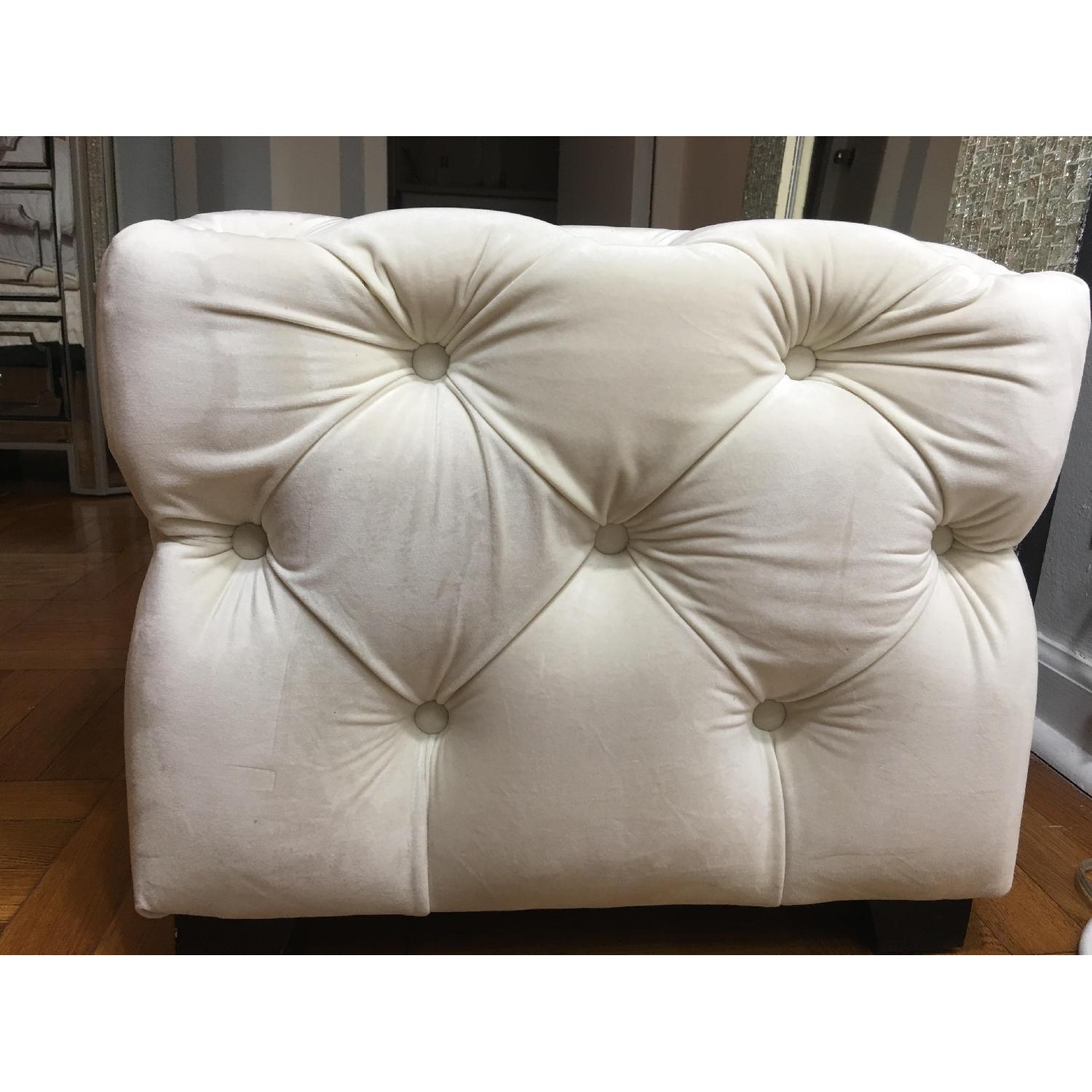 Tufted Ottoman/Bench in Cream Color - image-1