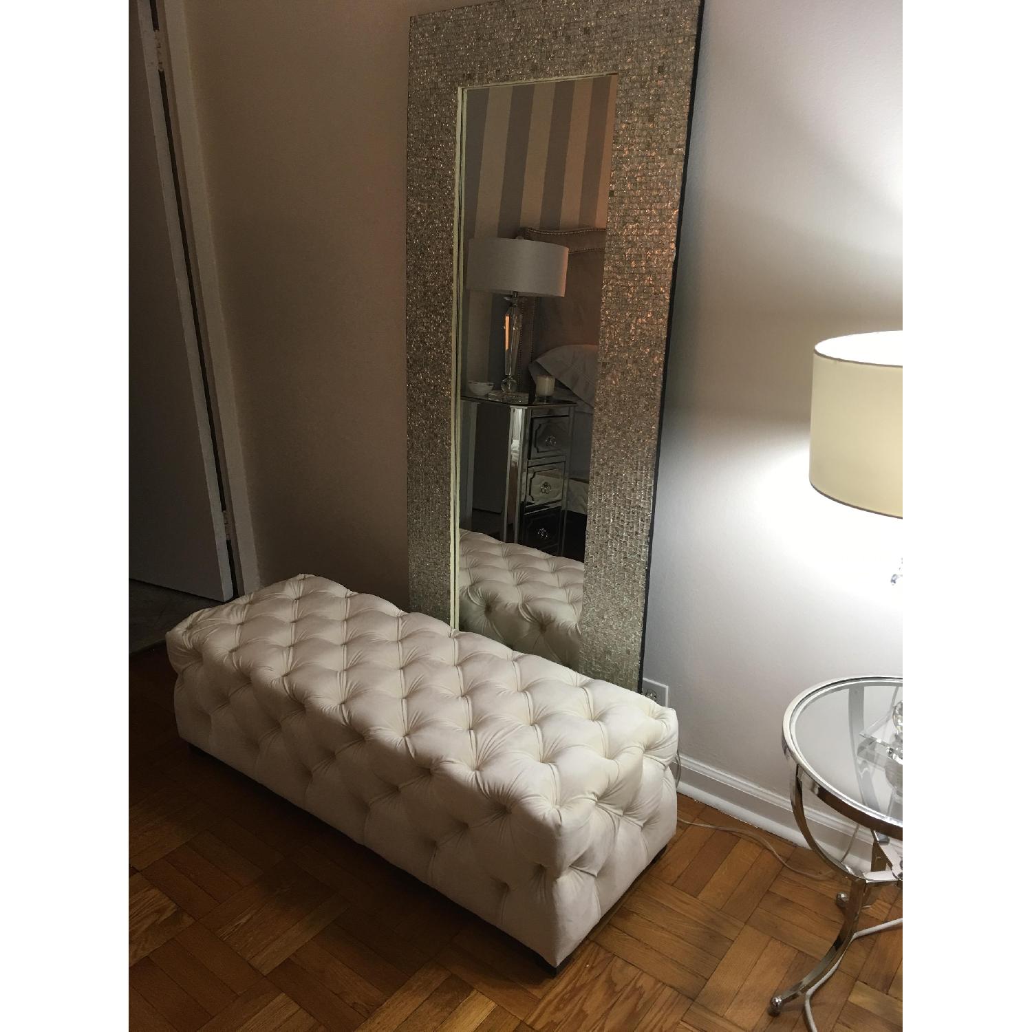 Tufted Ottoman/Bench in Cream Color - image-2