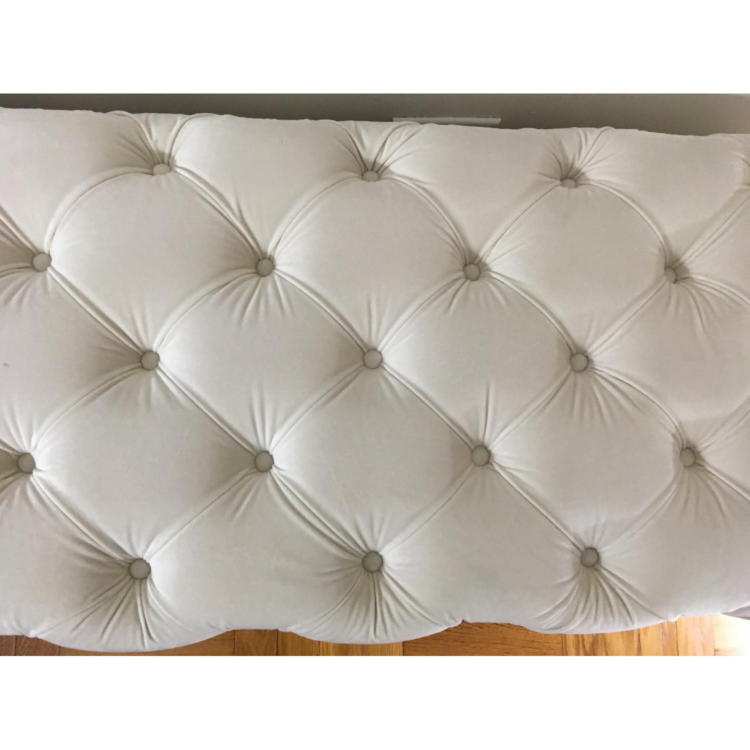 Tufted Ottoman/Bench in Cream Color - image-5