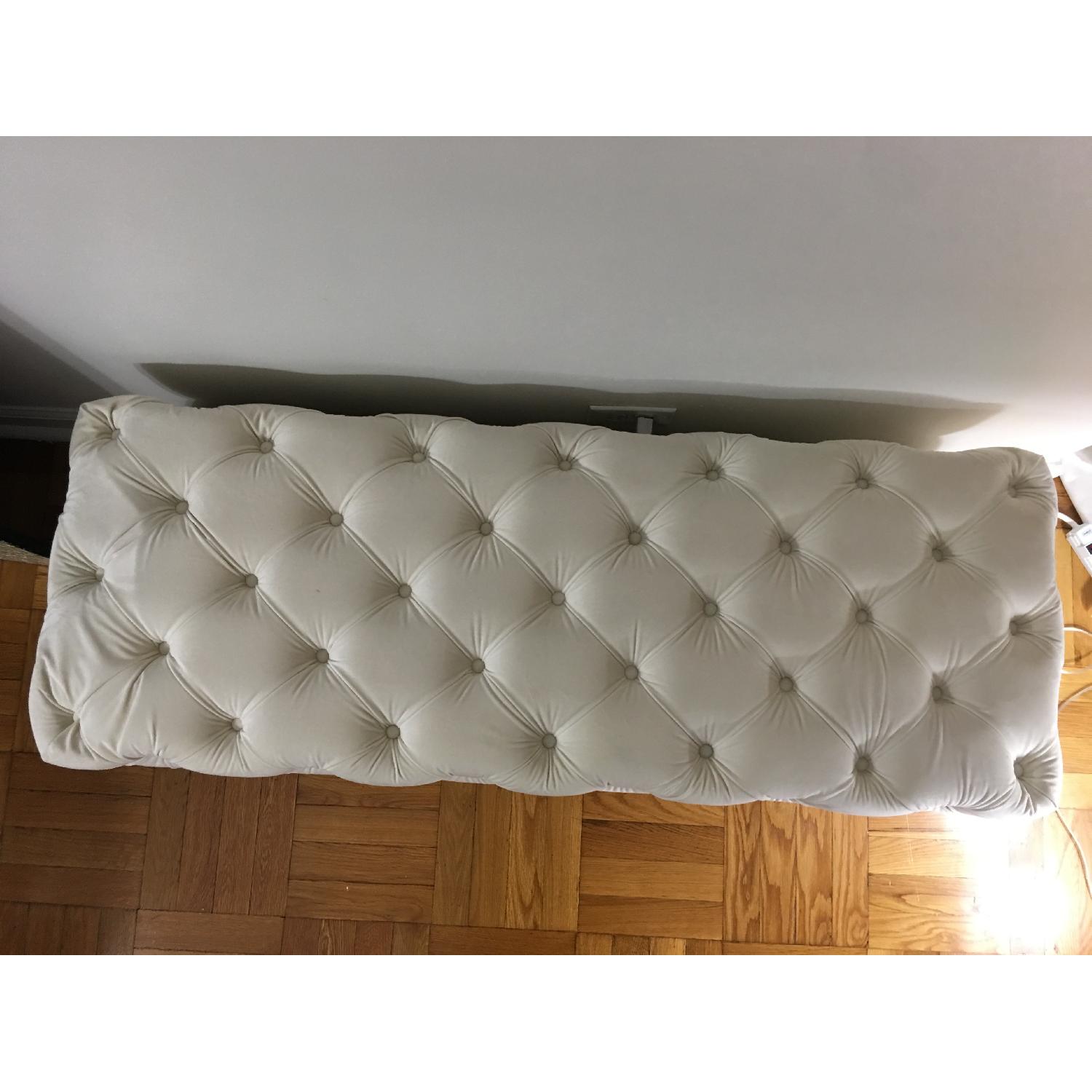 Tufted Ottoman/Bench in Cream Color - image-8