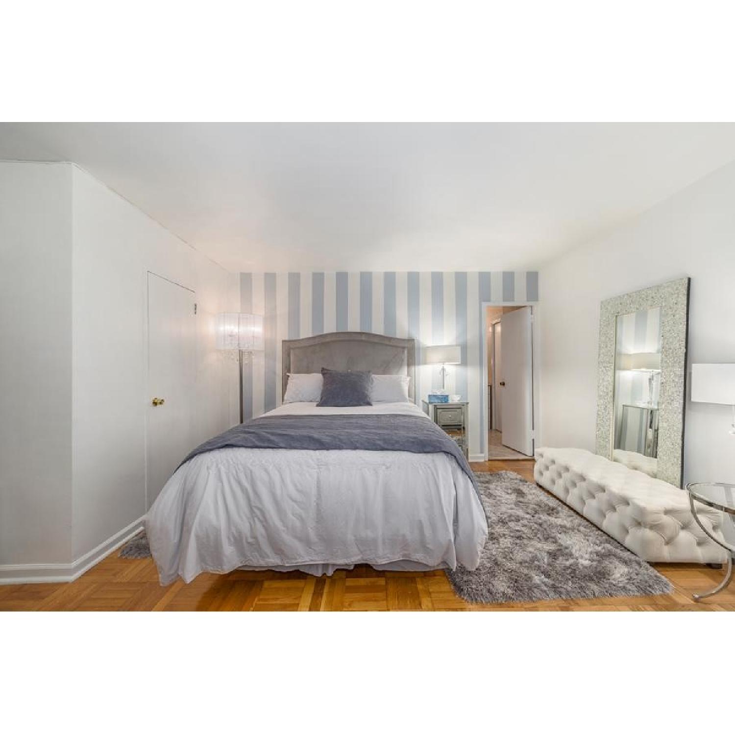 Tufted Ottoman/Bench in Cream Color - image-9