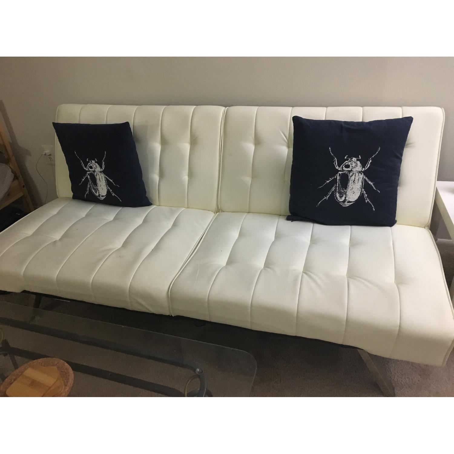 DHP Emily White Futon Sofa Bed - image-3