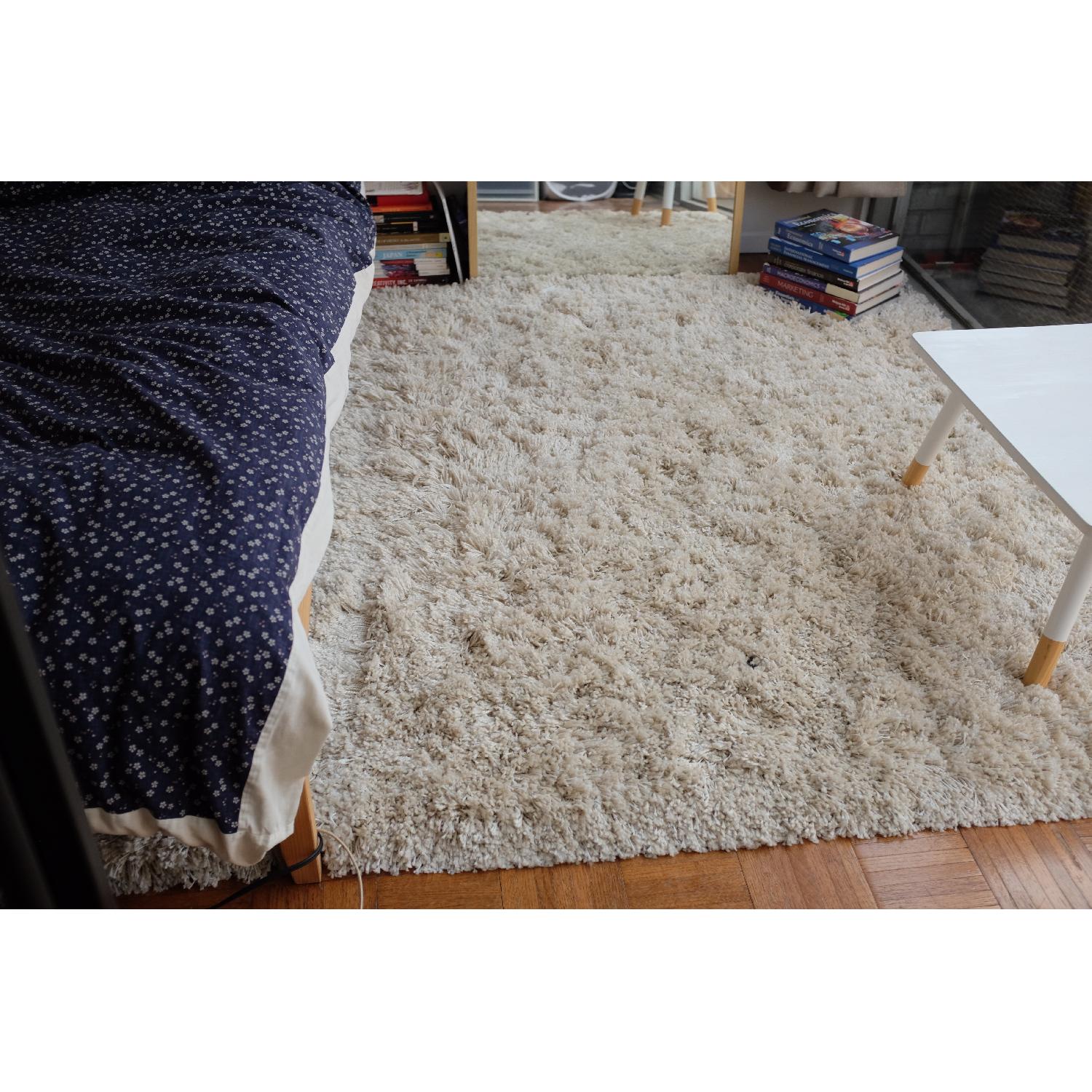 Ikea Gaser High Pile Rug in Off White AptDeco
