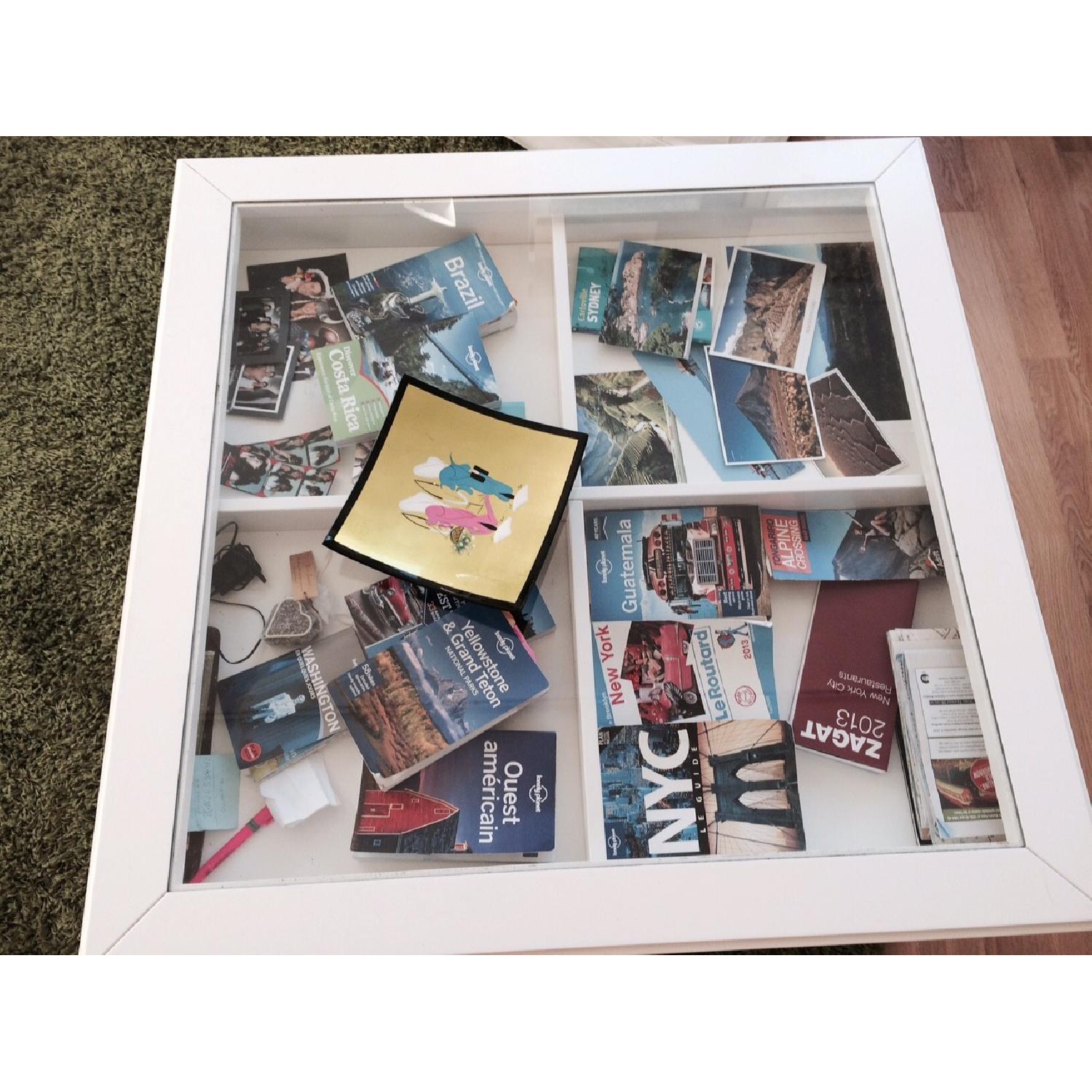 Ikea Glass Top Coffee Table in White - image-5