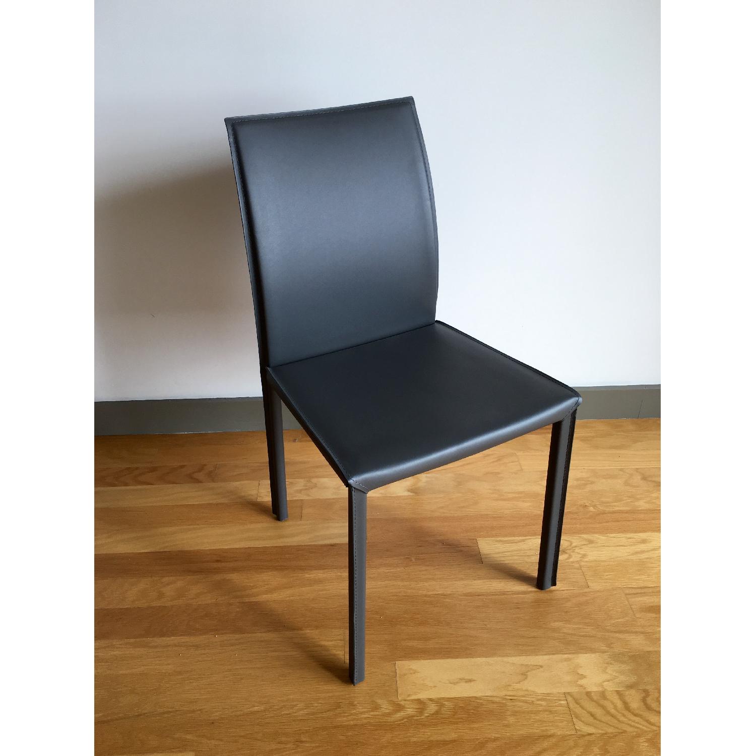 Boconcept ボーコンセプト　レザーチェア　zarra 2脚セット　nz BoConcept Zarra Leather Charcoal Grey Chair - AptDeco
