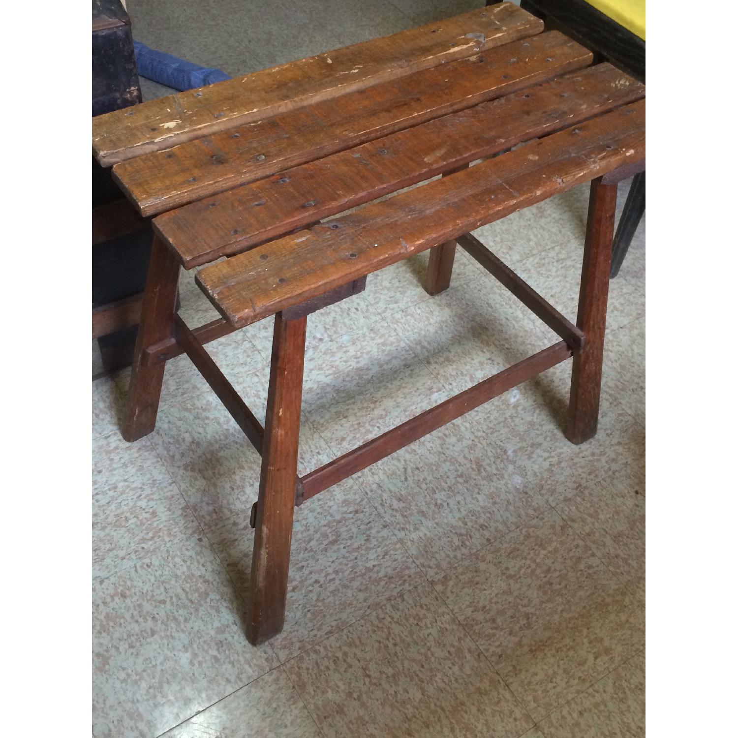 Antique Handmade Side-Table w/ Original Nails - image-1