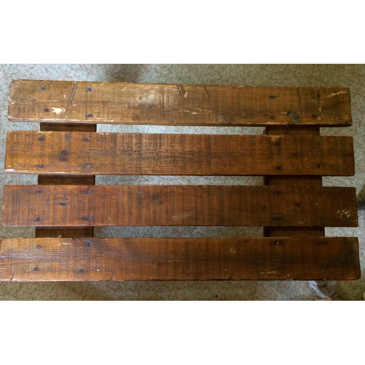 Antique Handmade Side-Table w/ Original Nails - image-2