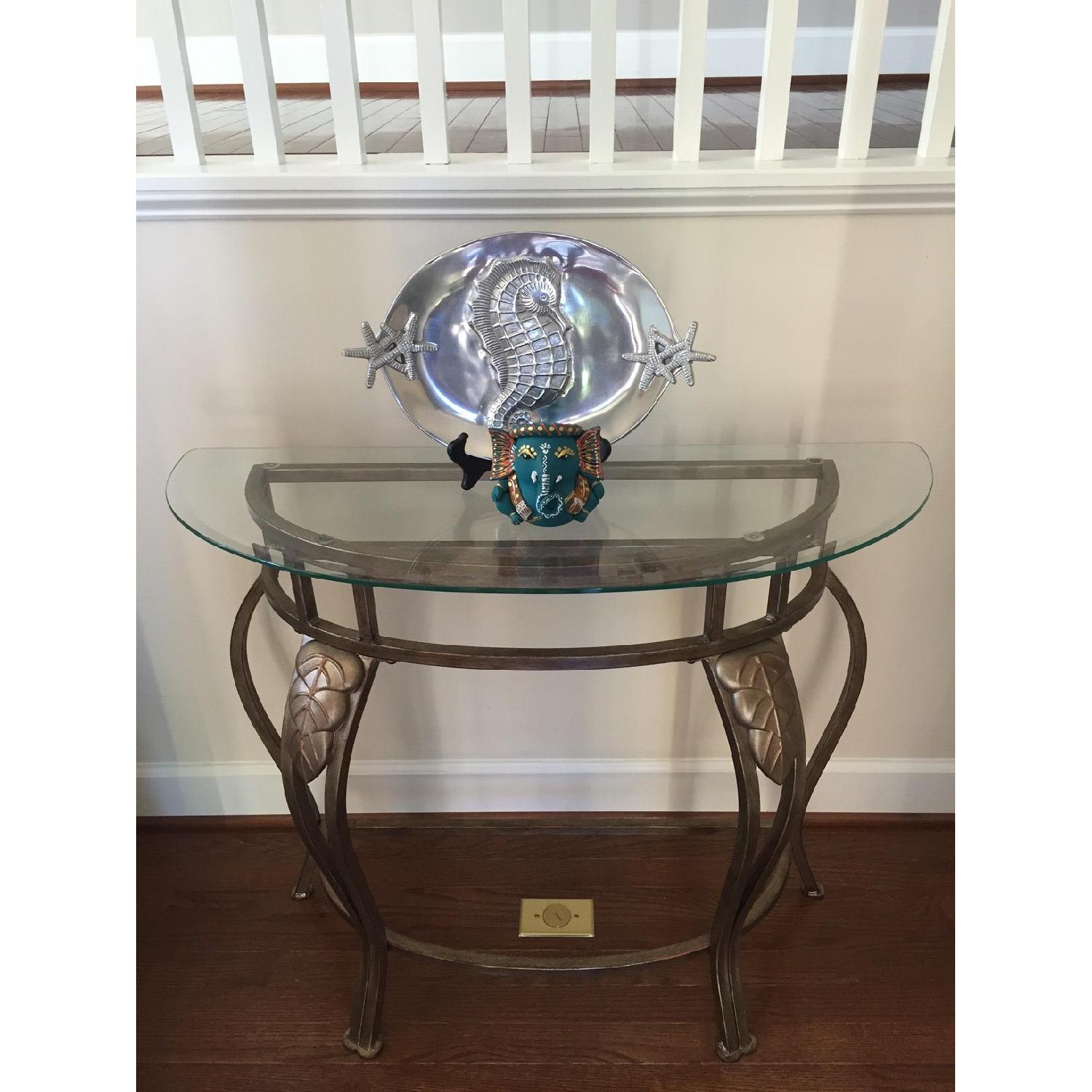World Market Glass Top Console Table - image-1