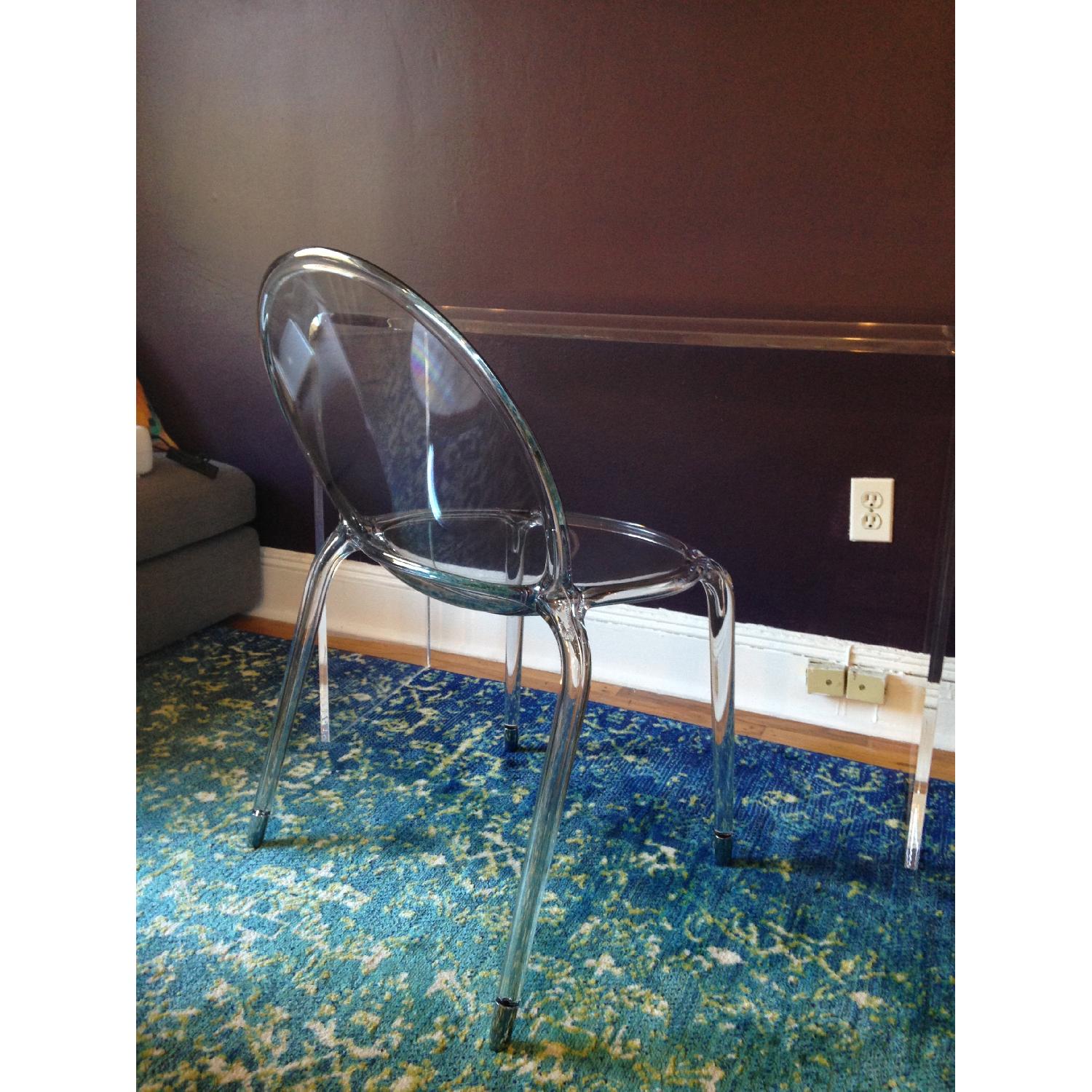 Roche Bobois Clear Loop Chair w/ Chrome Caps - image-1