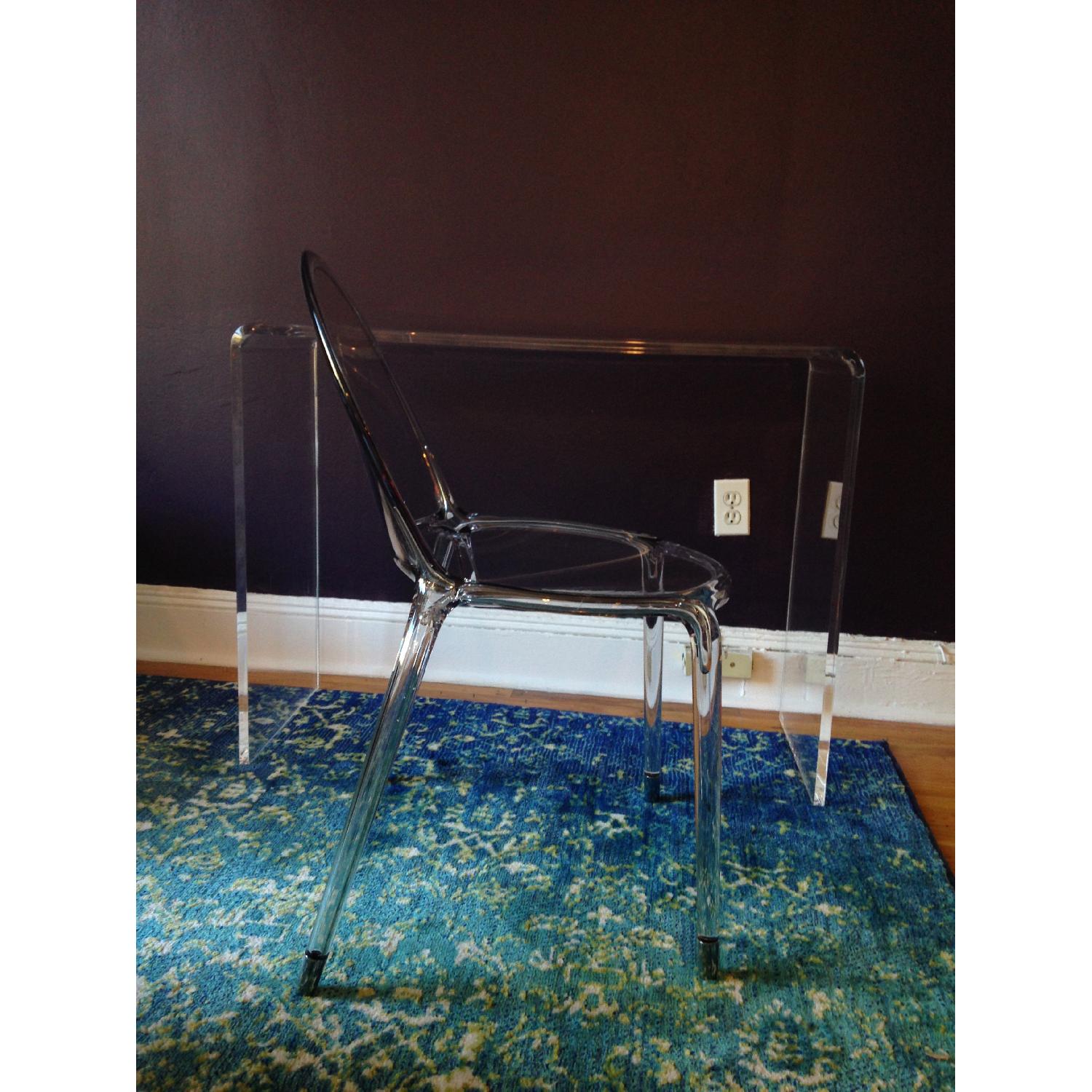 Roche Bobois Clear Loop Chair w/ Chrome Caps - image-2