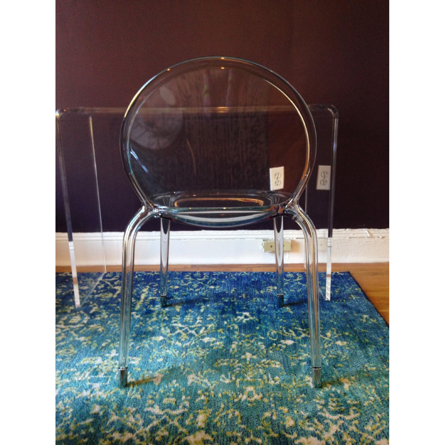 Roche Bobois Clear Loop Chair w/ Chrome Caps - image-3