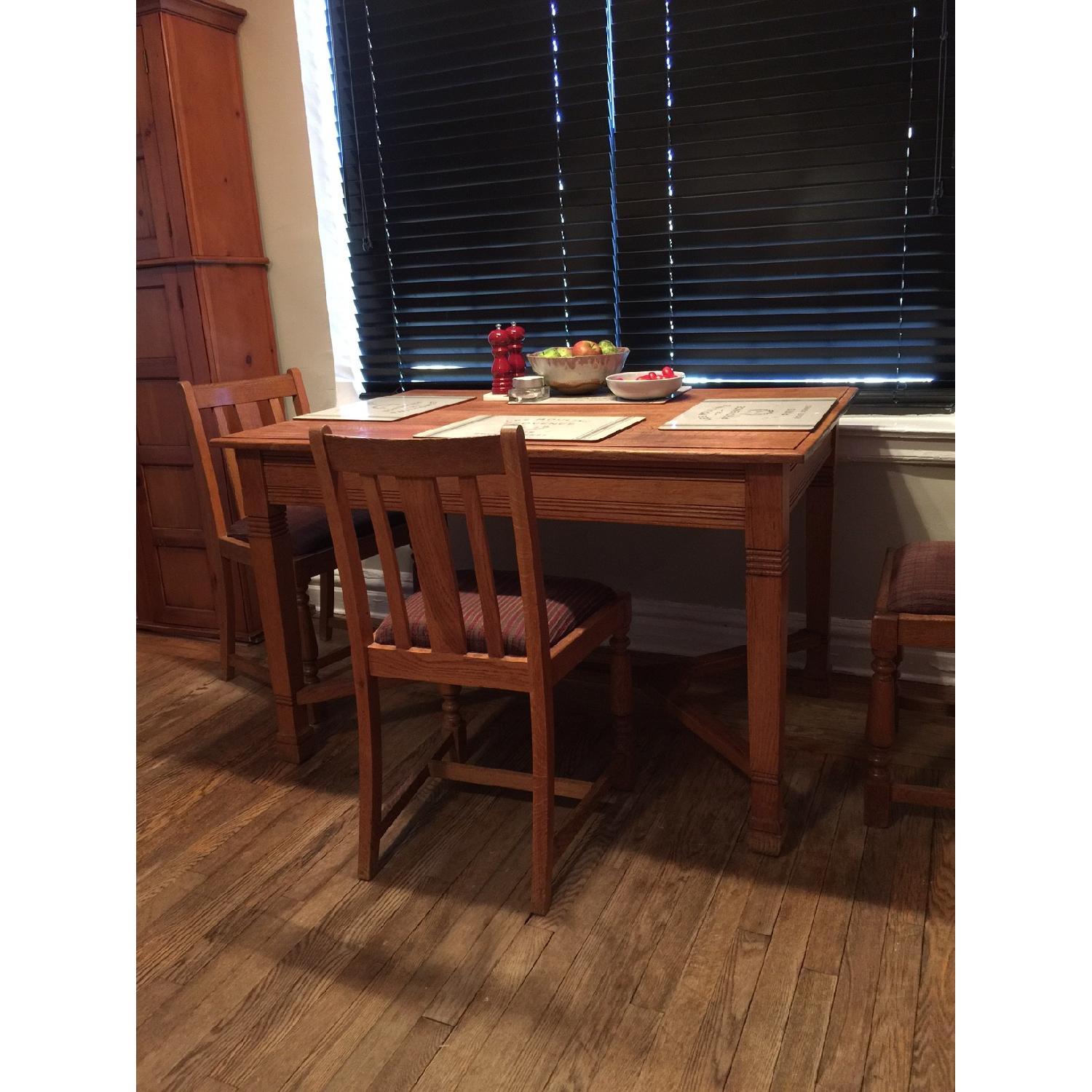 Antique European Tiger Oak Dining Table - image-6