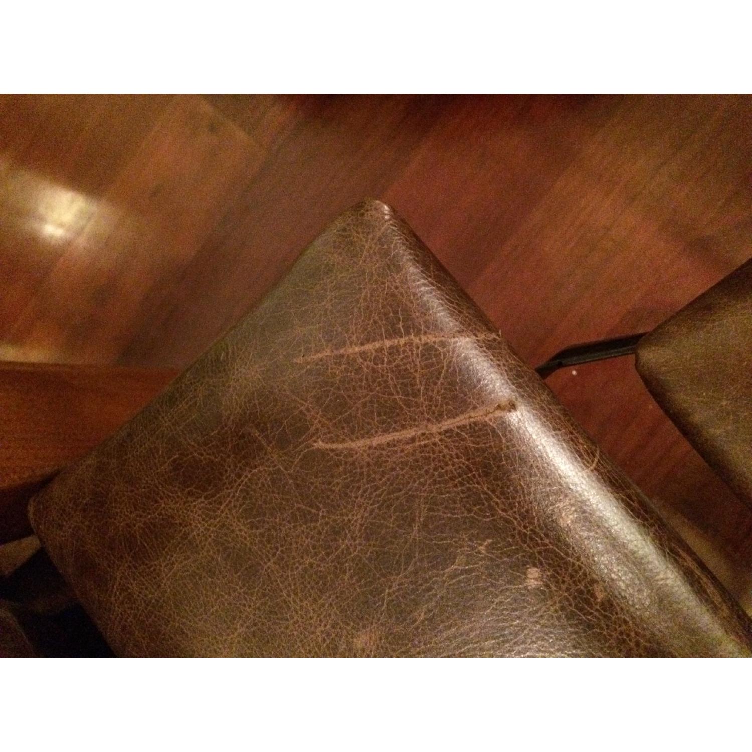 Leather & Wood Craftsman/Mission Style Reclining Chair - image-5