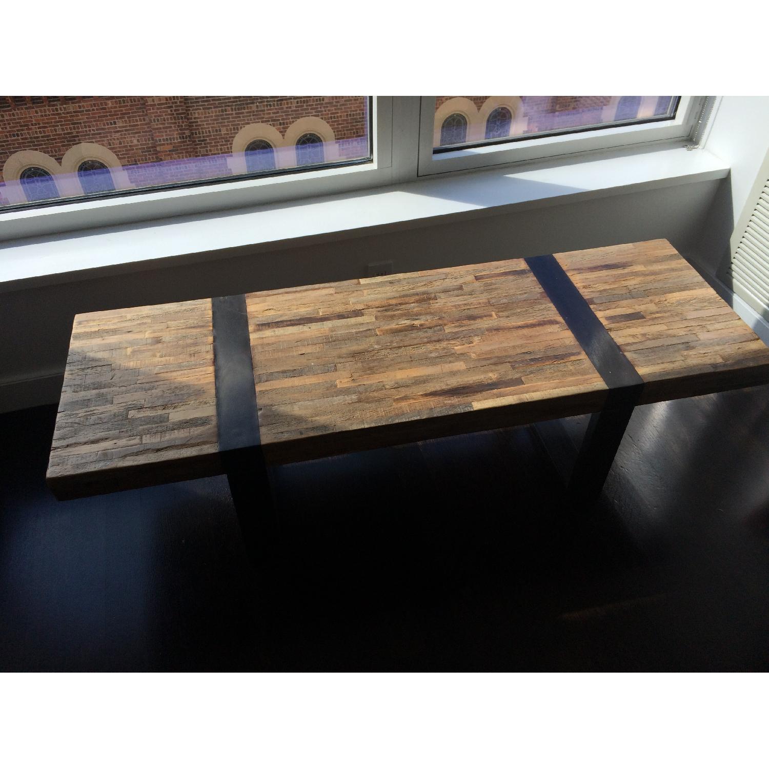 Crate & Barrel Rectangular Reclaimed Wood Coffee Table - image-2